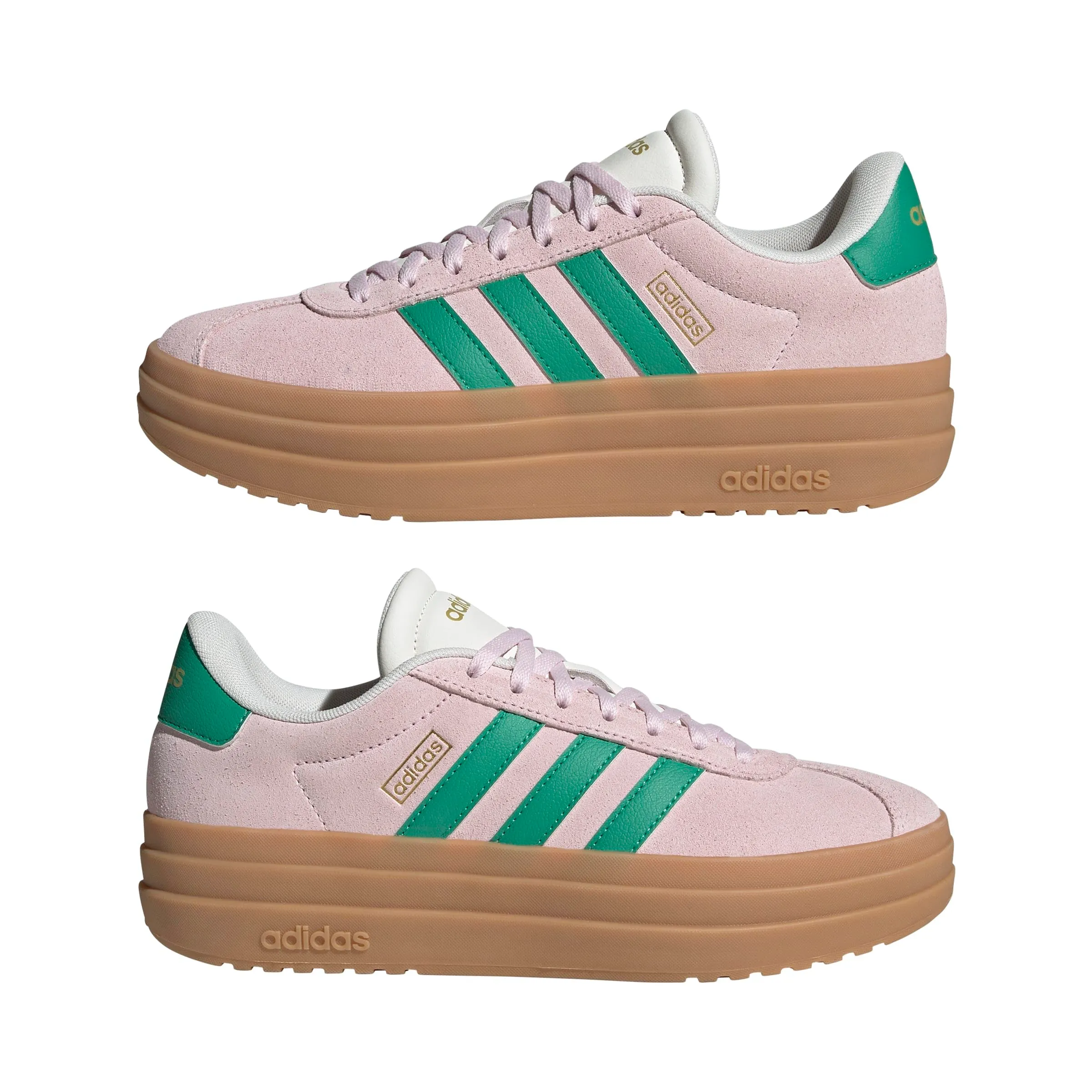 adidas VL Court Bold Women's Shoes - Trasparente Rosa Corte Verde Gesso Bianco, 40.67 EU - immagine 7