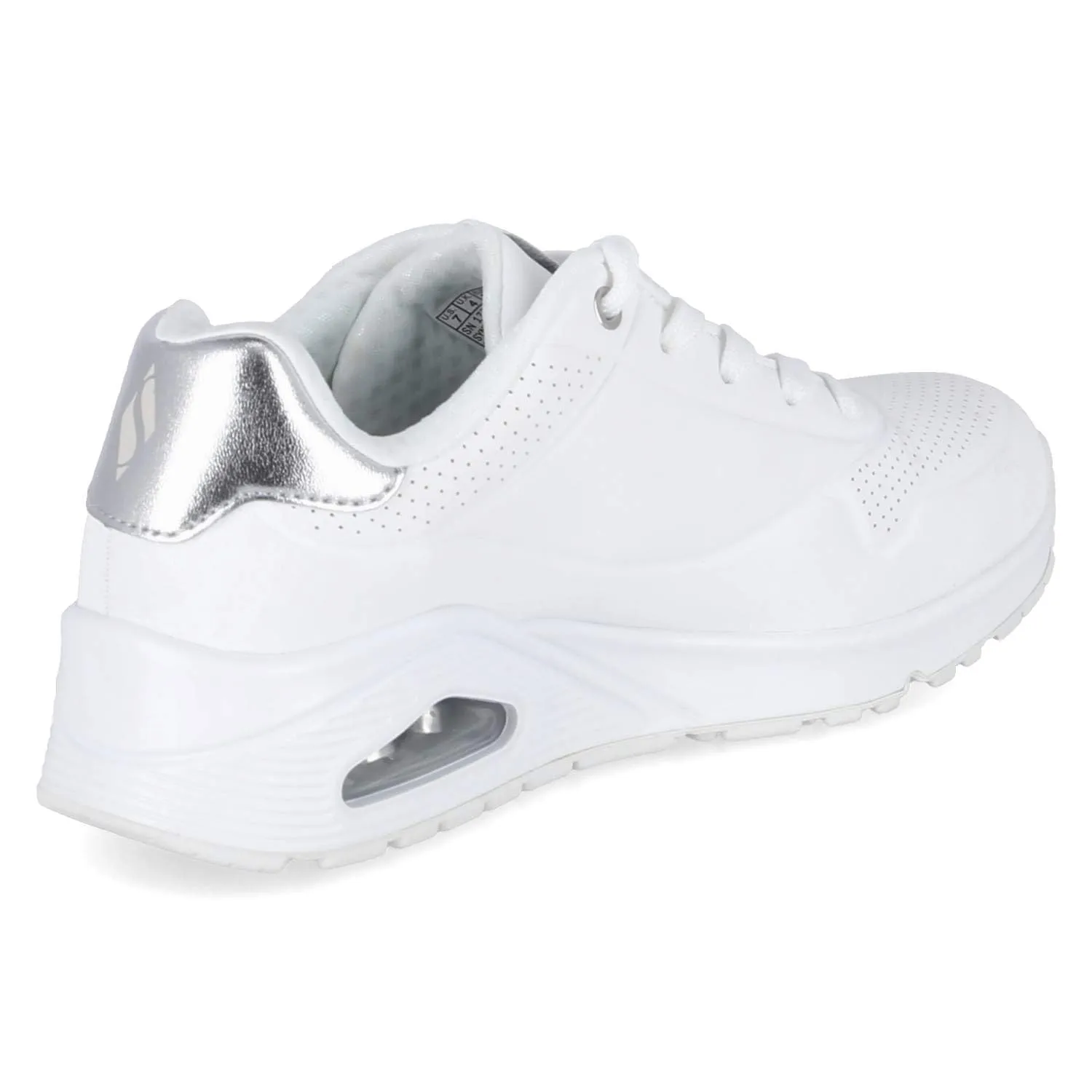 Skechers Uno Golden Air Scarpe da Ginnastica da Donna, White Durabuck/Silver Trim, 41 EU - immagine 5