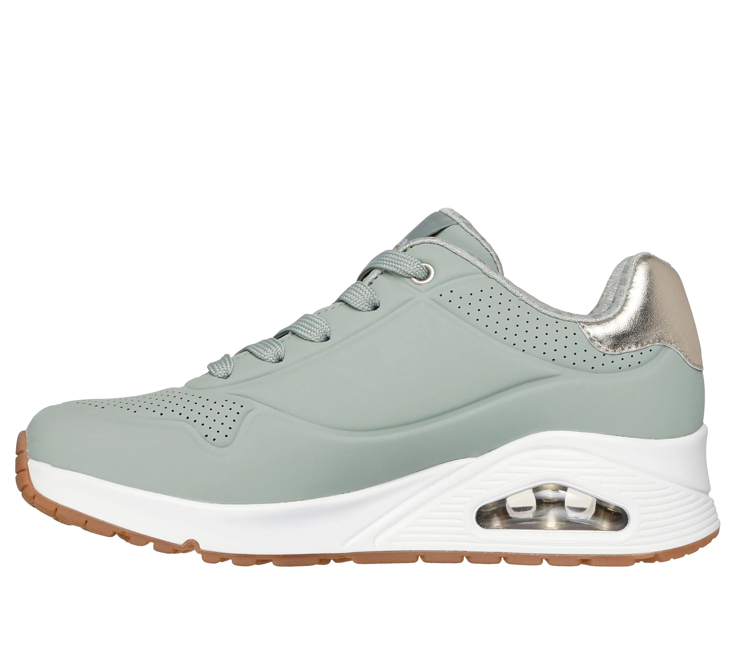 Skechers Uno Golden Air Scarpe da Ginnastica da Donna - Sage Durabuck/Silver Trim, 38.5 EU - immagine 1