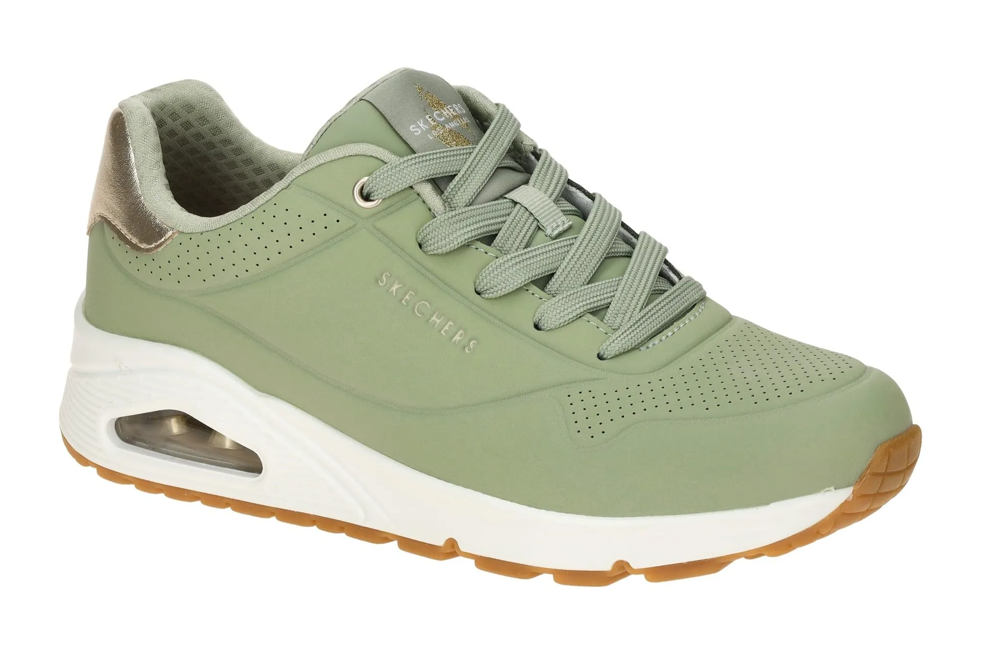 Skechers Uno Golden Air Scarpe da Ginnastica da Donna - Sage Durabuck/Silver Trim, 39.5 EU - immagine 2