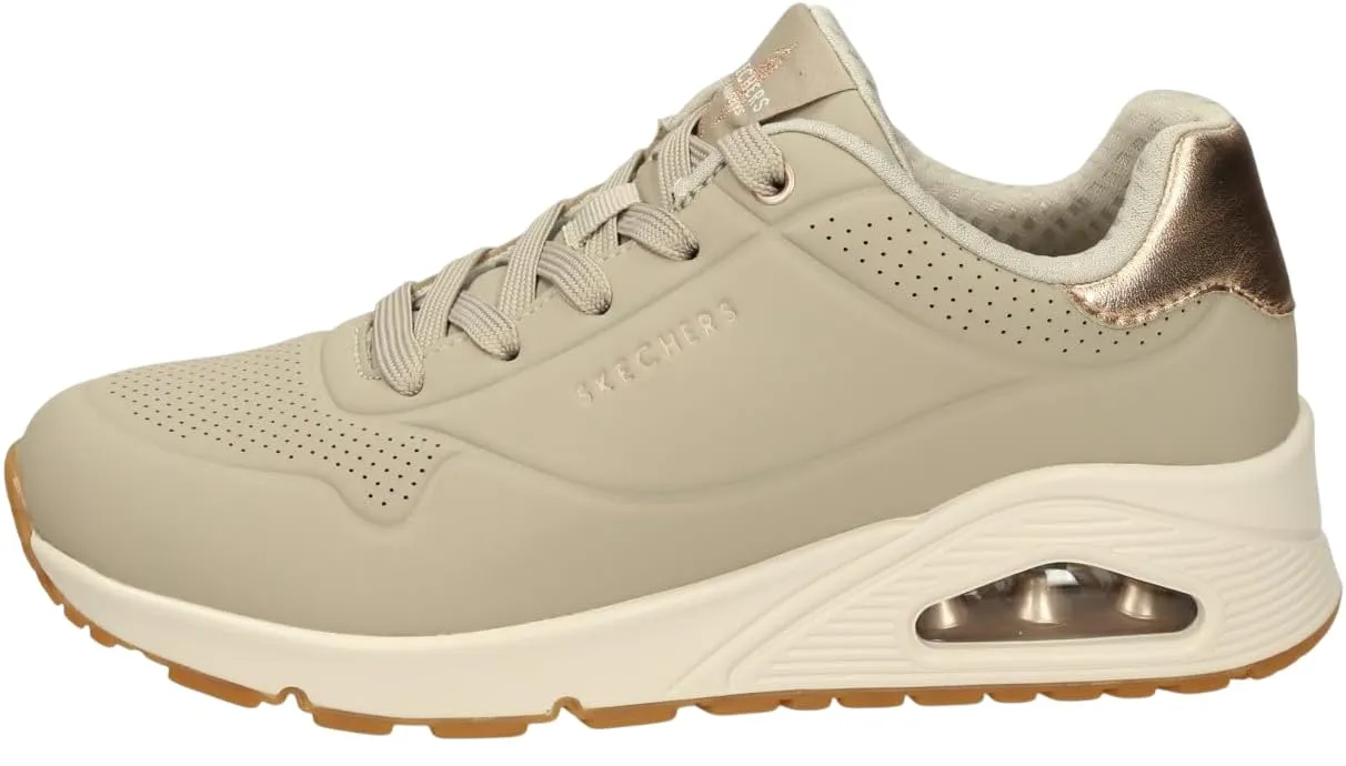 Skechers Uno Golden Air Scarpe da Ginnastica da Donna, Taupe Durabuck/Silver Trim, 37 EU - immagine 1