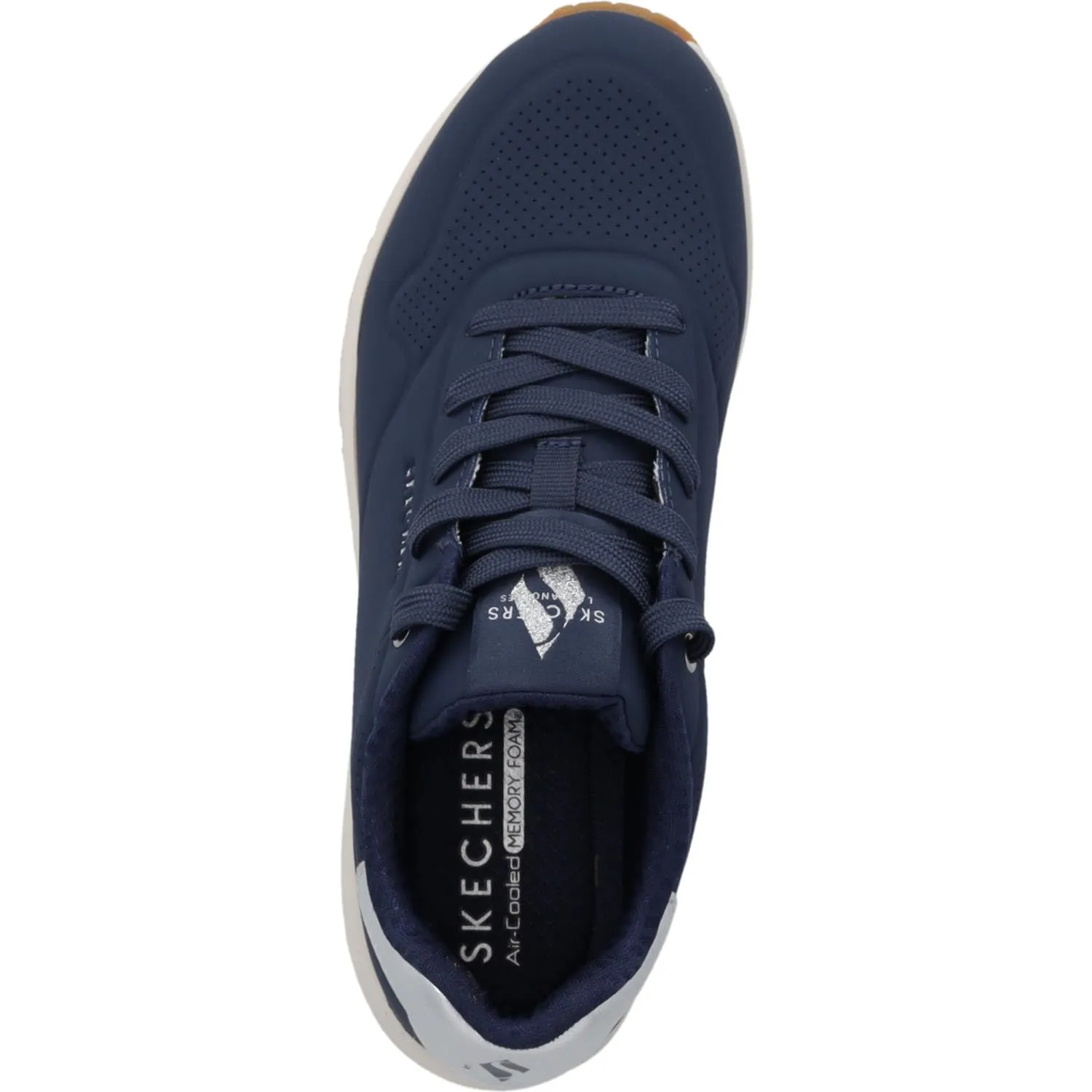 Skechers Uno Golden Air Scarpe da Ginnastica da Donna, Navy Durabuck/Silver Trim, 36 EU - immagine 5