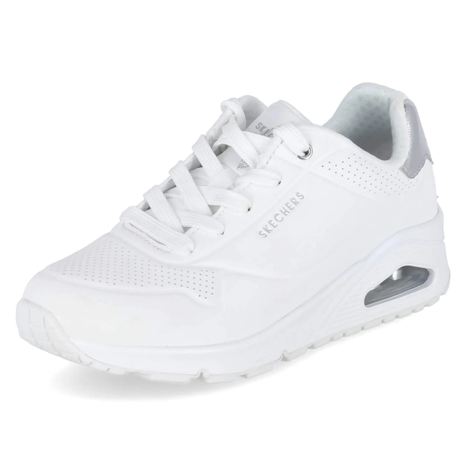 Skechers Uno Golden Air Scarpe da Ginnastica da Donna, White Durabuck/Silver Trim, 40 EU - immagine 3