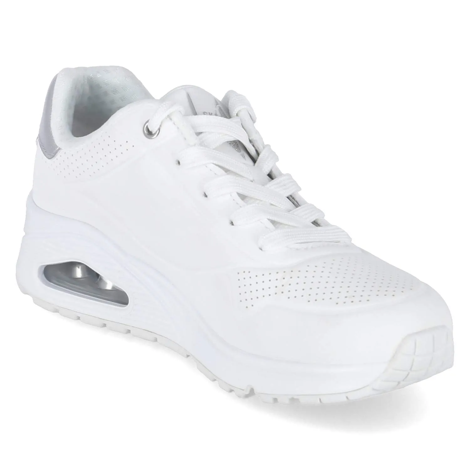 Skechers Uno Golden Air Scarpe da Ginnastica da Donna, White Durabuck/Silver Trim, 40 EU - immagine 6