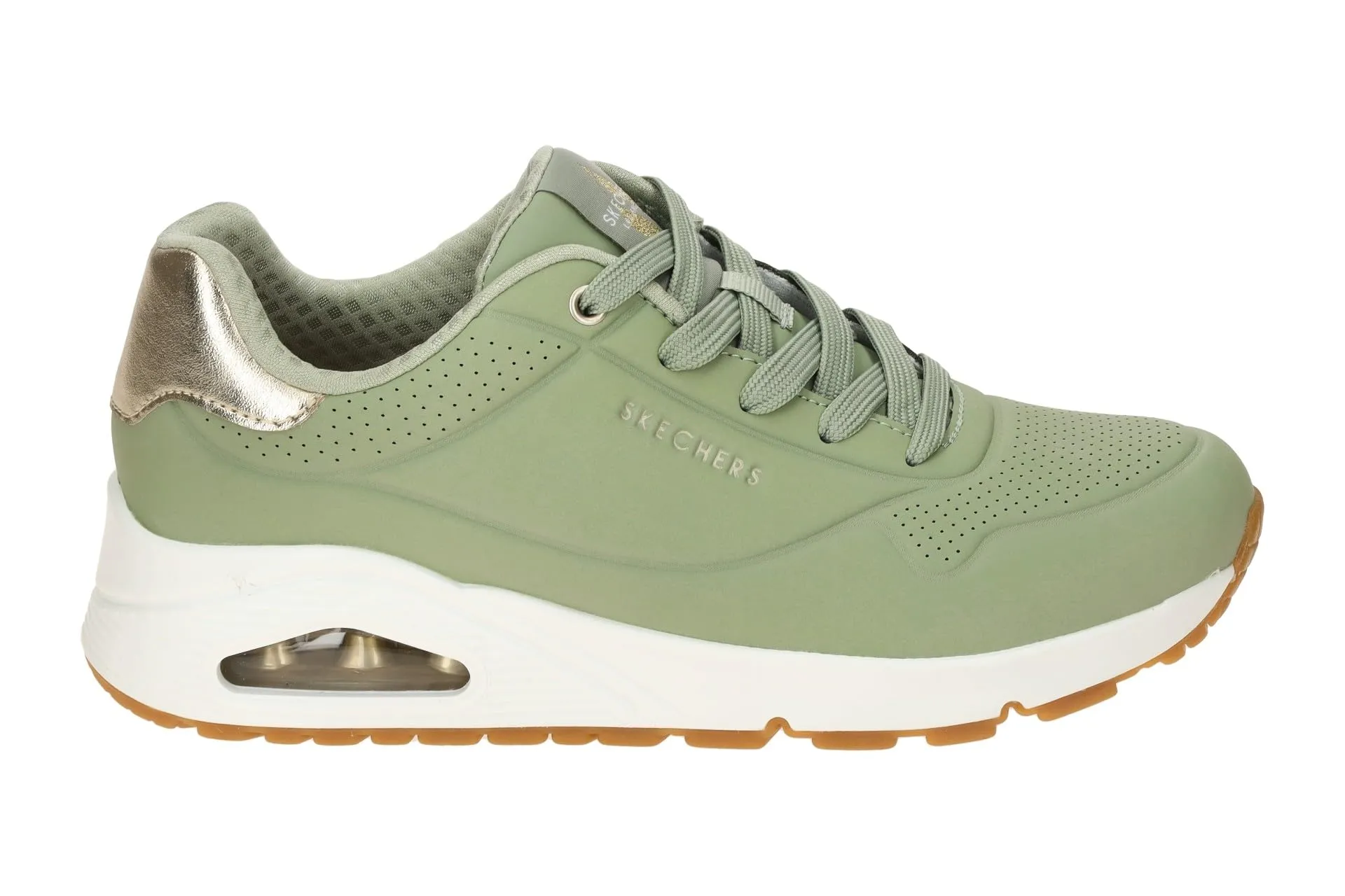 Skechers Uno Golden Air Scarpe da Ginnastica da Donna, Sage Durabuck/Silver Trim, 36 EU - immagine 3