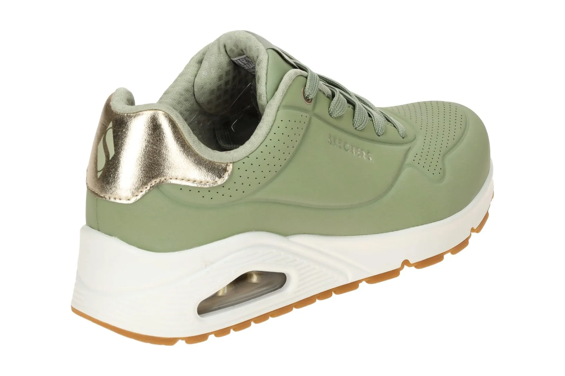 Skechers Uno Golden Air Scarpe da Ginnastica da Donna, Sage Durabuck/Silver Trim, 39 EU - immagine 6