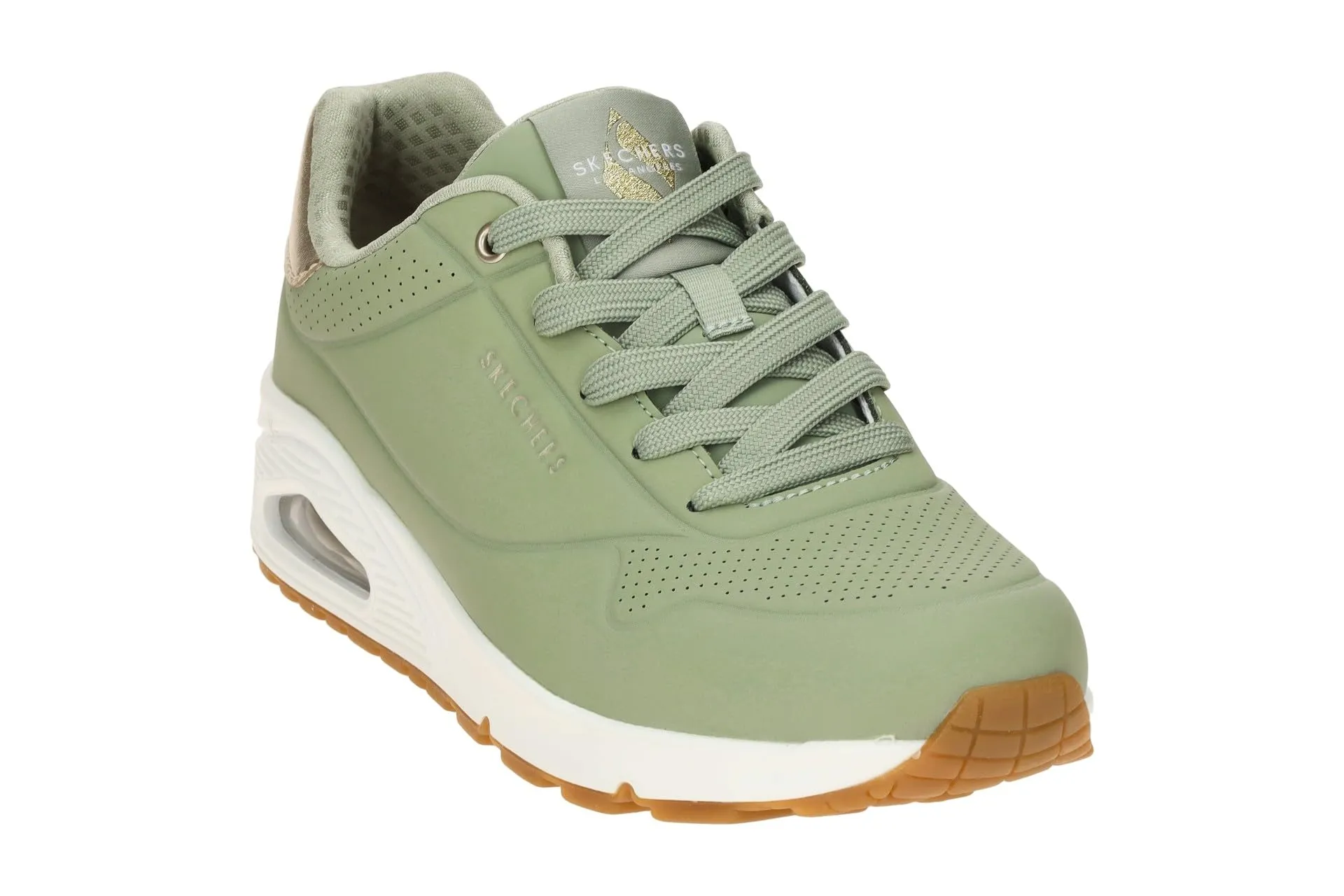 Skechers Uno Golden Air Scarpe da Ginnastica da Donna, Sage Durabuck/Silver Trim, 41 EU - immagine 4