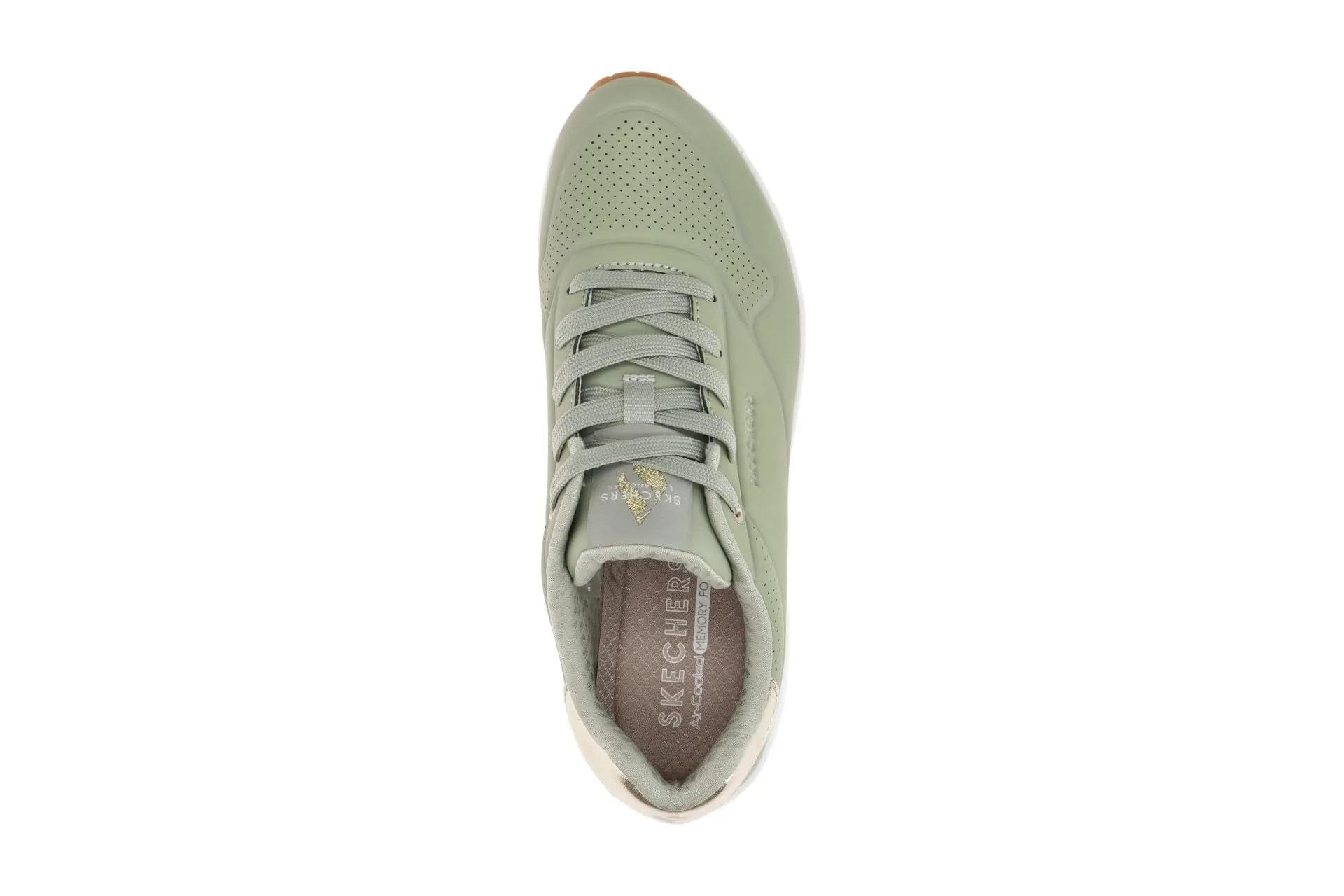 Skechers Uno Golden Air Scarpe da Ginnastica da Donna, Sage Durabuck/Silver Trim, 36.5 EU - immagine 8