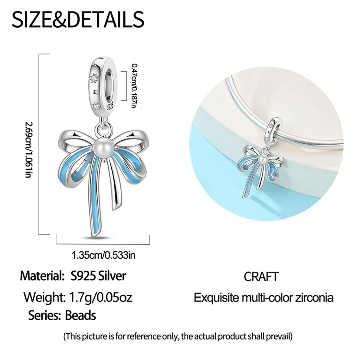 LNQOBU Ciondolo Charm Donna in Argento Sterling 925 per Bracciali e Collane - immagine 4