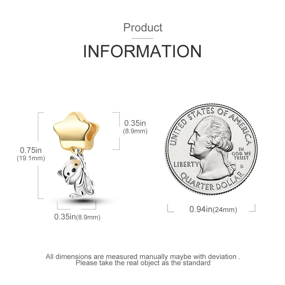 CYMYSS Charm in Argento 925 per Bracciali e Collane Europei, Ciondoli Pendenti, Bead, Clip Stopper e Catena di Sicurezza - immagine 2