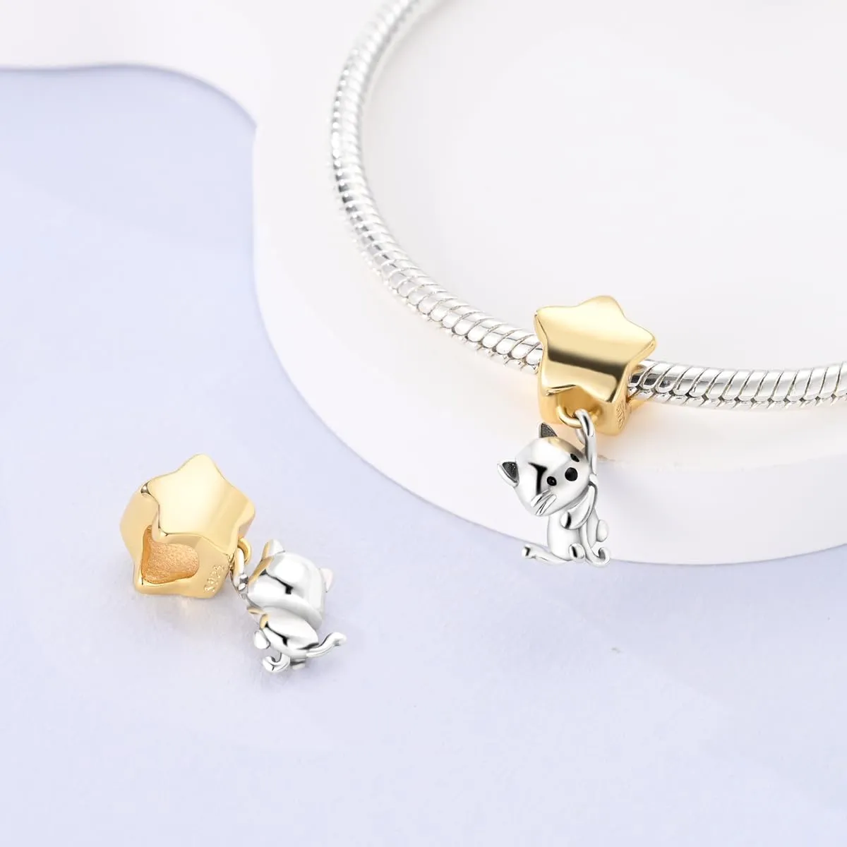 CYMYSS Charm in Argento 925 per Bracciali e Collane Europei, Ciondoli Pendenti, Bead, Clip Stopper e Catena di Sicurezza - immagine 3
