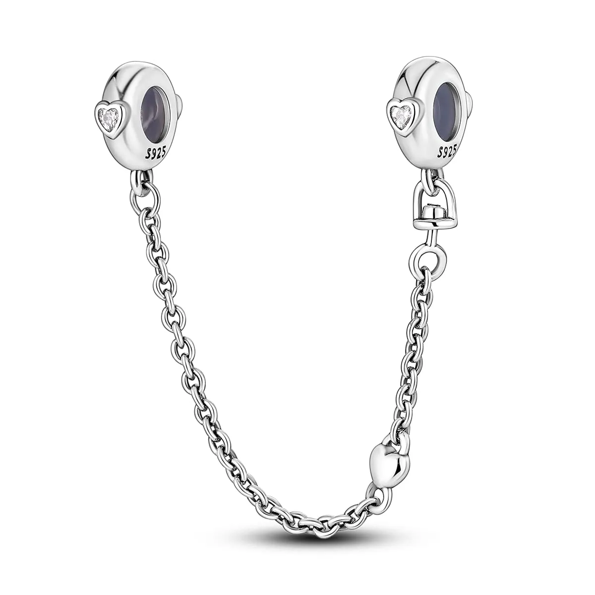 CYMYSS Charm in Argento 925 per Bracciali e Collane Europei, Ciondolo Pendente Bead, Clip Stopper e Catena di Sicurezza - immagine 1