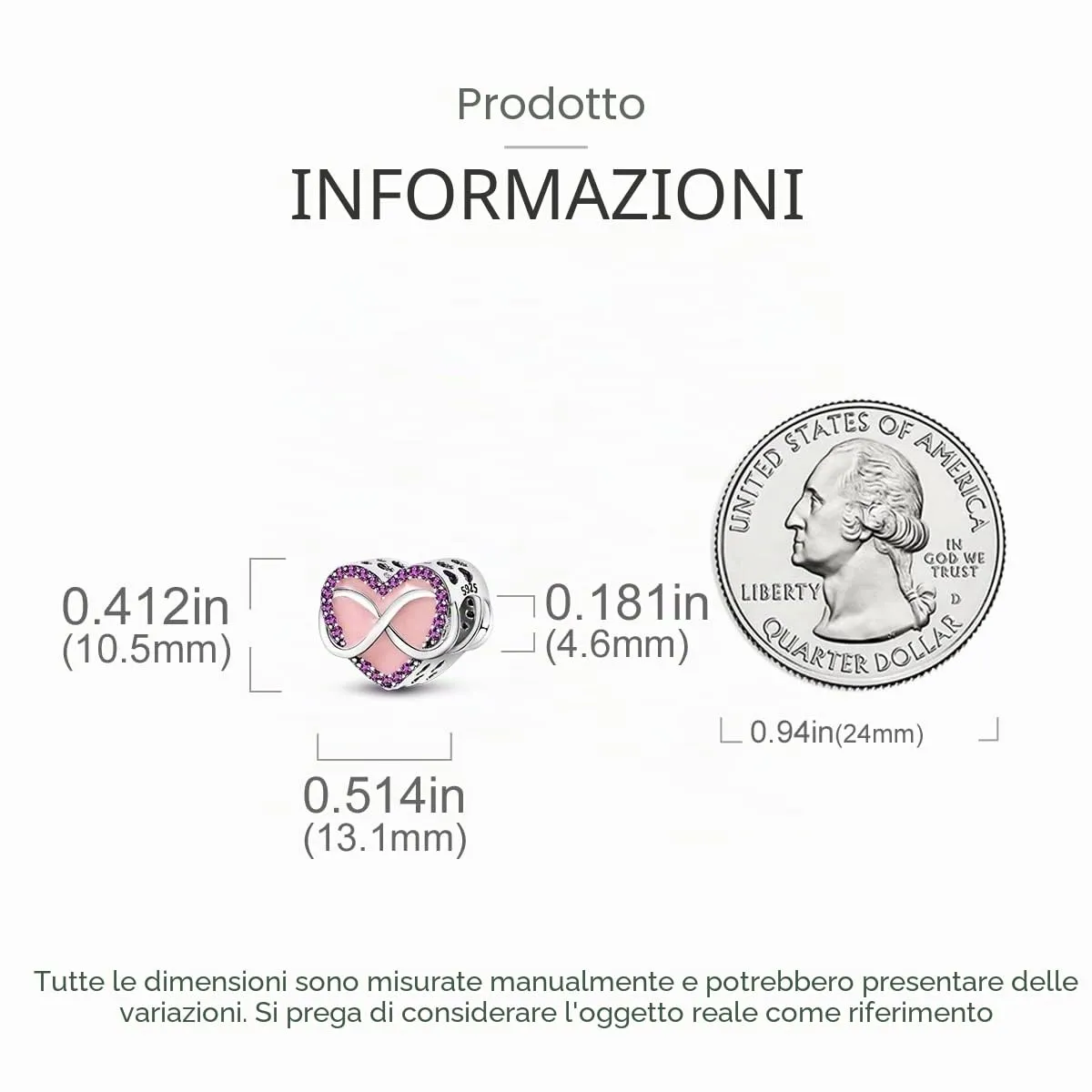CYMYSS Charm in Argento 925 per Bracciali e Collane Europei, Ciondoli Pendenti, Bead, Clip Stopper e Catena di Sicurezza - immagine 2