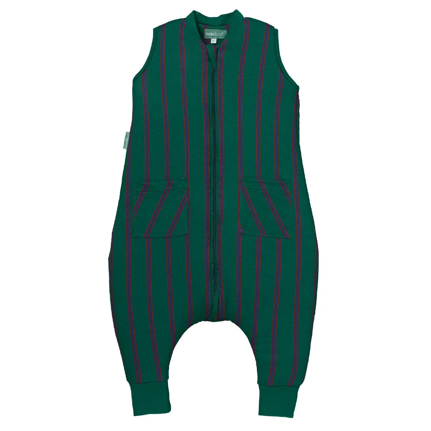 molis & co Sacco Nanna con Piedini Invernale 2.5 tog, 100% Cotone Oeko-Tex 100, Forest Stripes, 2 anni - immagine 1