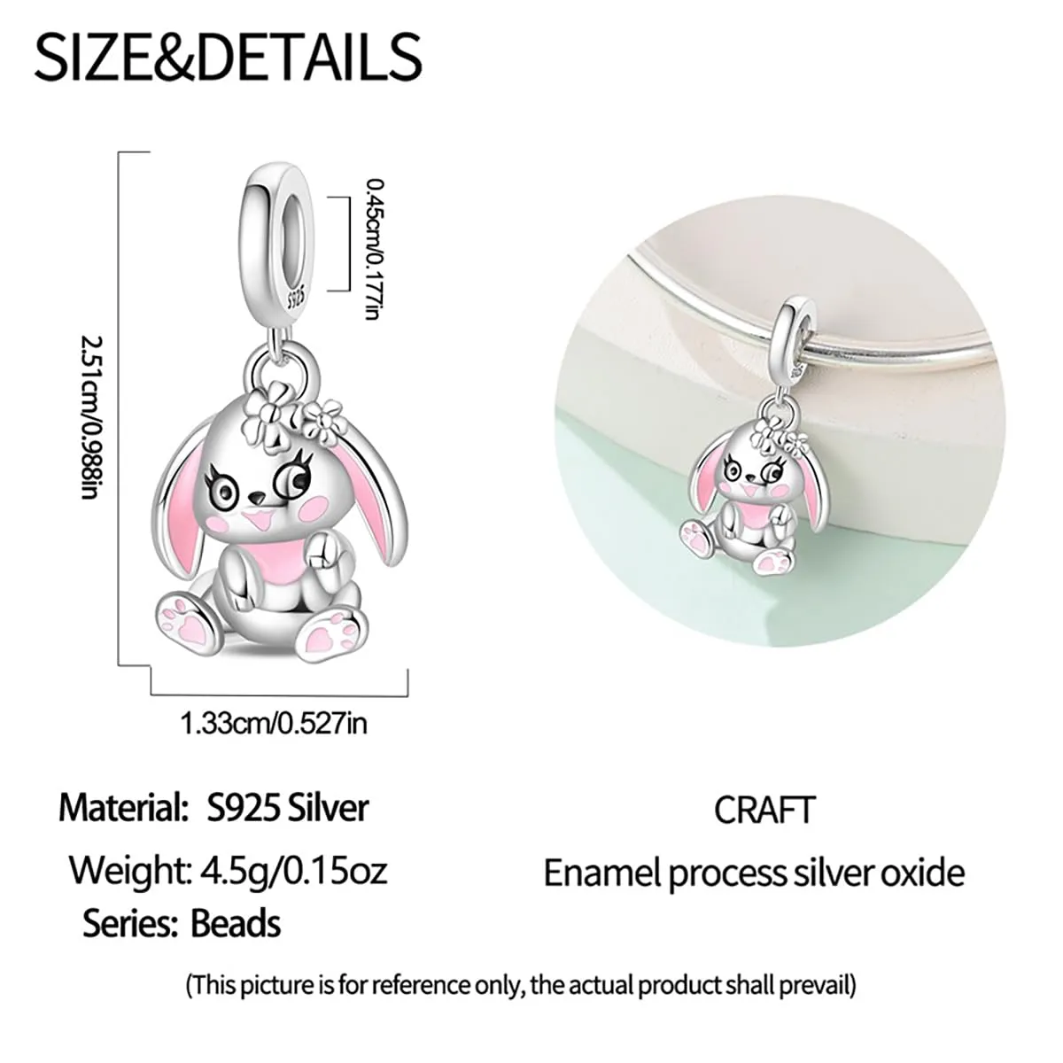 LNQOBU Ciondolo Charm Donna in Argento Sterling 925 per Bracciali e Collane - immagine 5