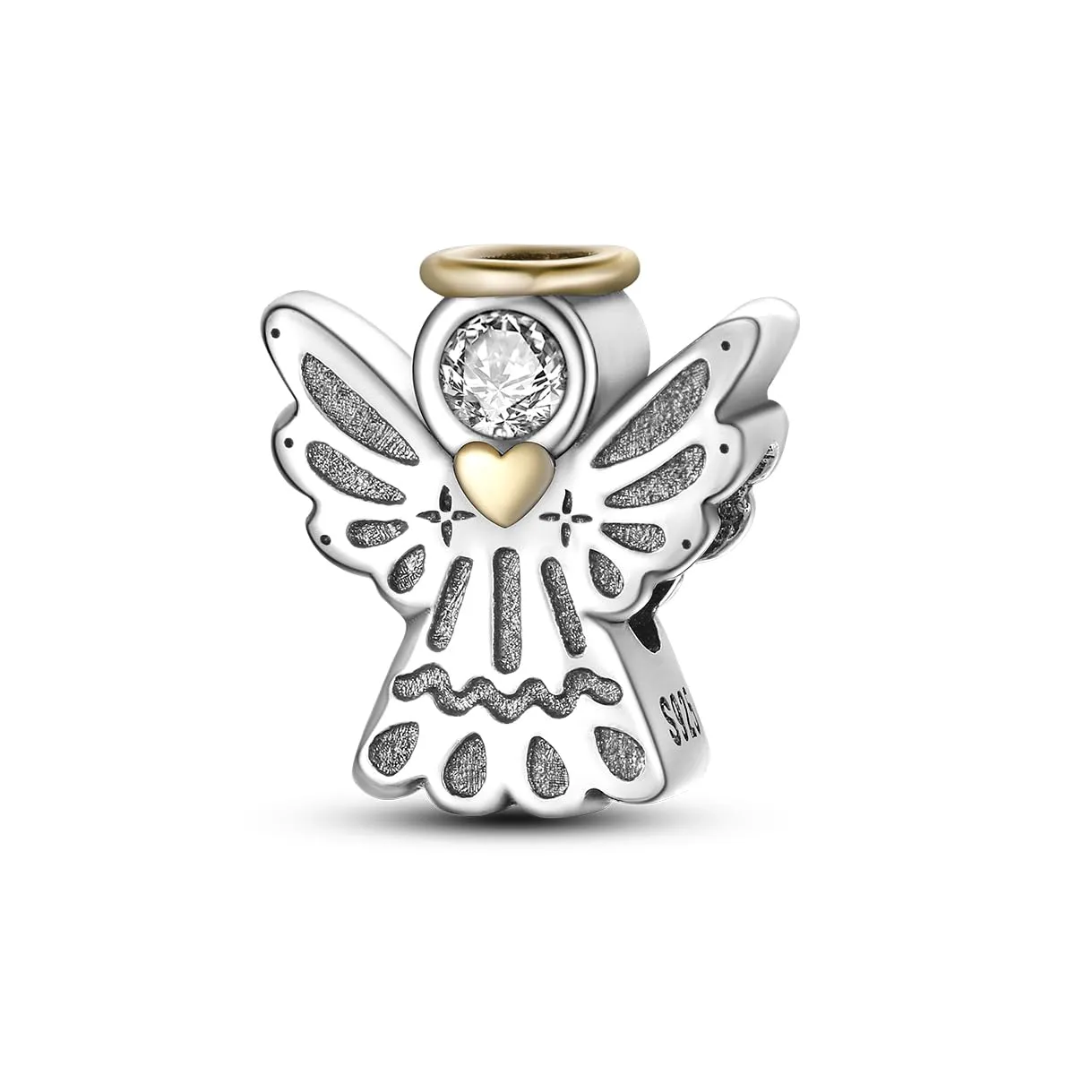 CYMYSS Charm in Argento 925 per Bracciali e Collane Europei con Ciondoli, Bead, Clip Stopper e Catena di Sicurezza - immagine 1