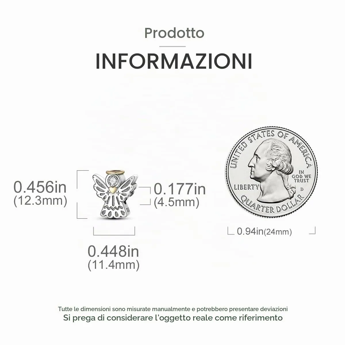 CYMYSS Charm in Argento 925 per Bracciali e Collane Europei con Ciondoli, Bead, Clip Stopper e Catena di Sicurezza - immagine 2