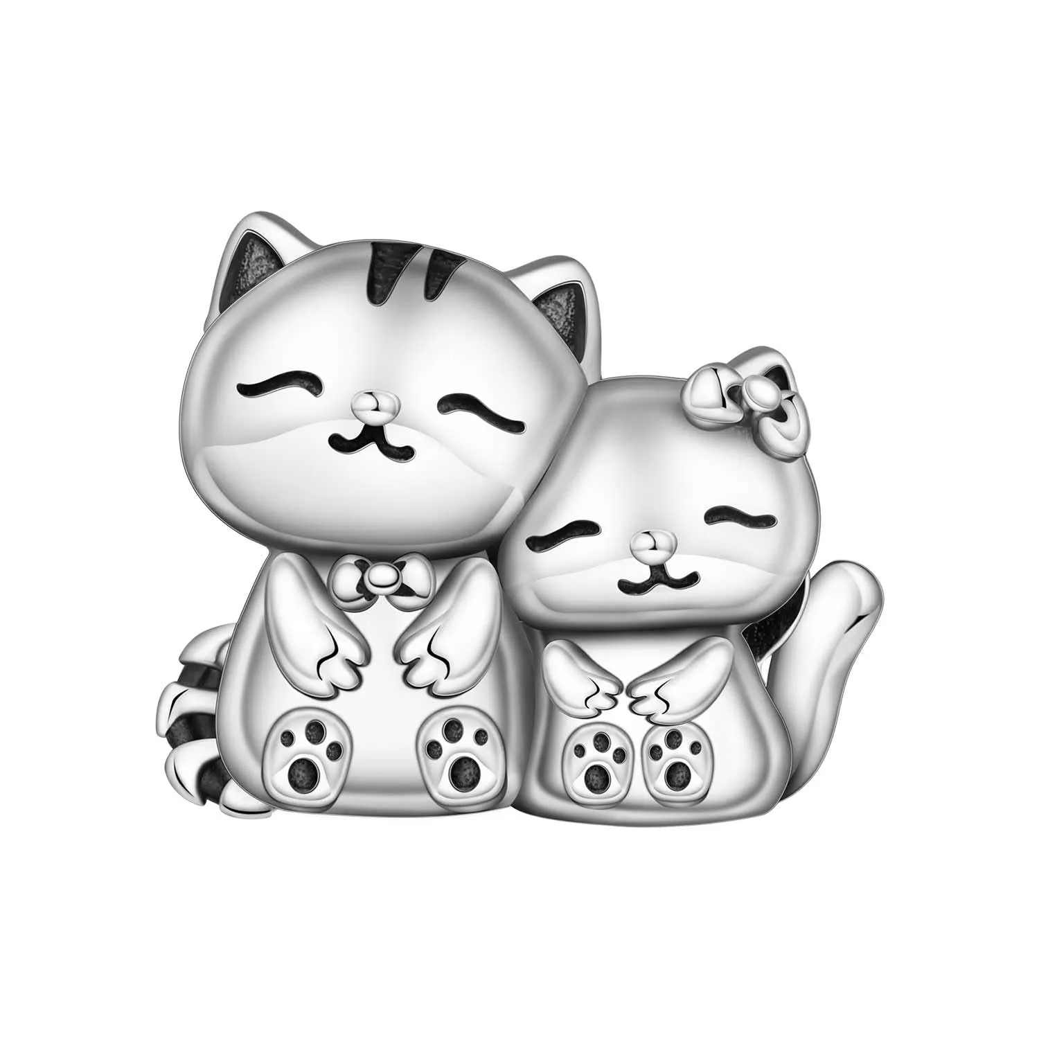 CYMYSS Charm in Argento 925 per Bracciali e Collane Europei con Ciondoli, Bead, Clip Stopper e Catena di Sicurezza - immagine 1
