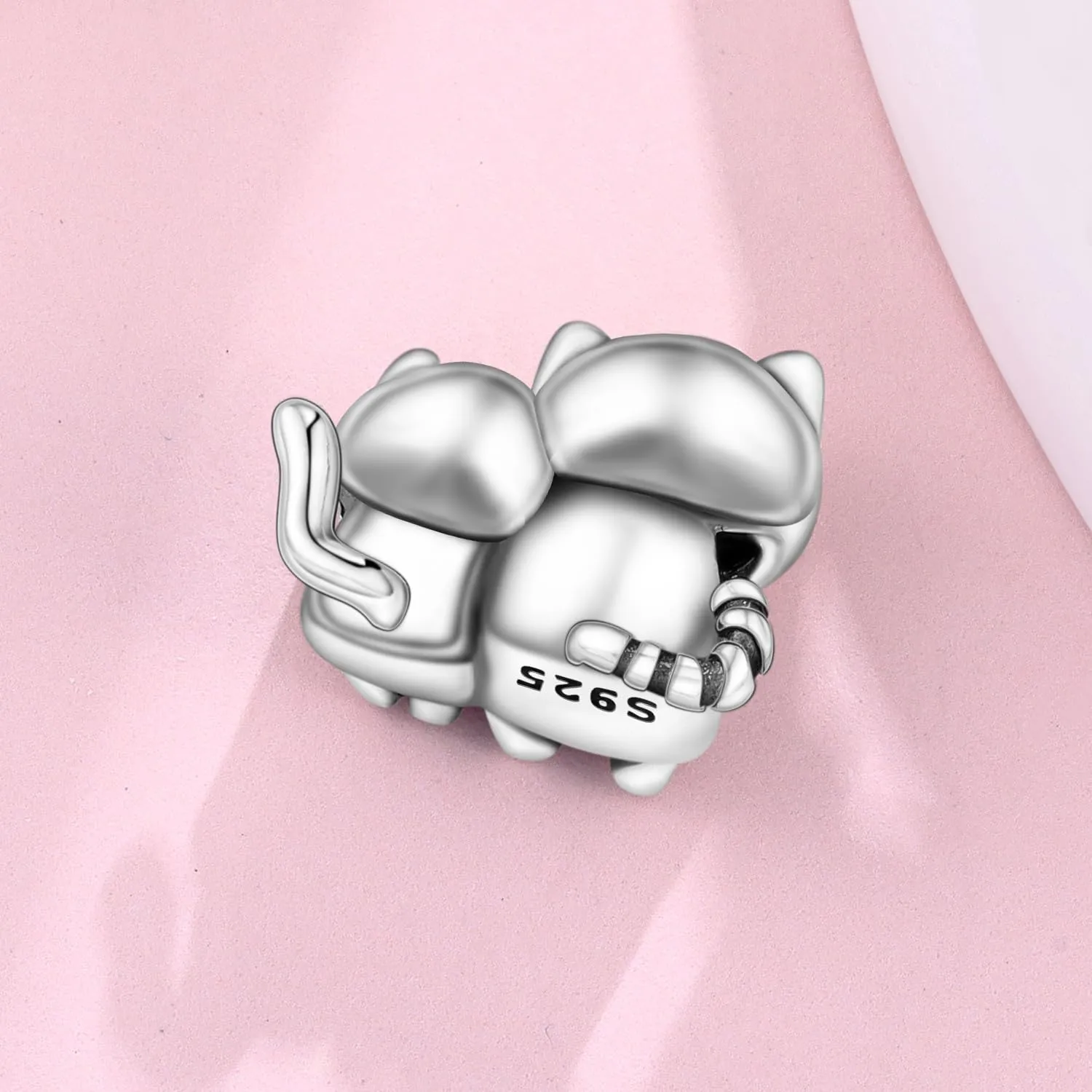 CYMYSS Charm in Argento 925 per Bracciali e Collane Europei con Ciondoli, Bead, Clip Stopper e Catena di Sicurezza - immagine 3