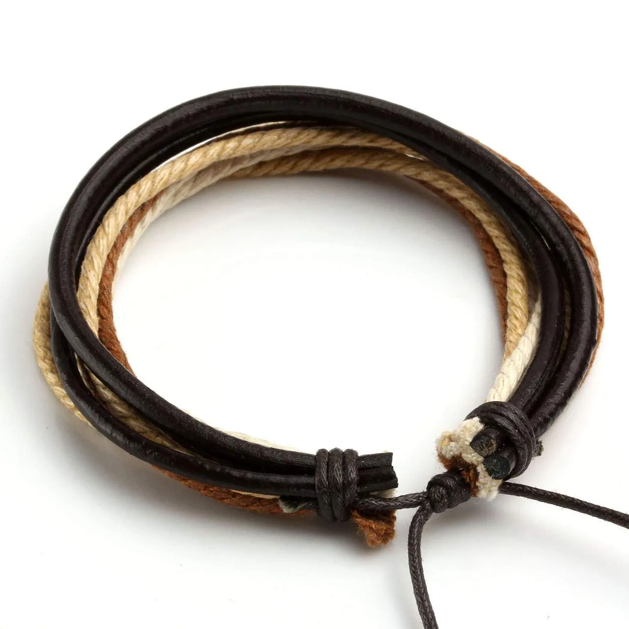 Manfnee 12Pcs Bracciale Cordone Pelle PU Intrecciata Punk Gotico Vintage Uomo Donna Nero Regolabile - immagine 4