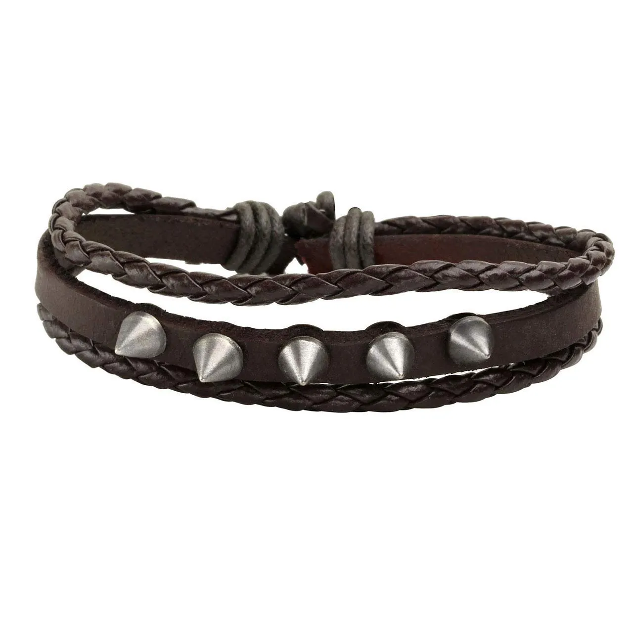 Manfnee 12Pcs Bracciale Cordone Pelle PU Intrecciata Punk Gotico Vintage Uomo Donna Nero Regolabile - immagine 5