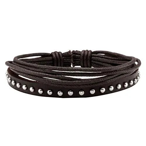 Manfnee Bracciale Intrecciato in Pelle PU Nero, Stile Punk Vintage Gotico, Regolabile, Set da 6 Pezzi - immagine 2