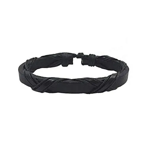 Manfnee 10Pcs Bracciale Corda Pelle PU Intrecciata Punk Gotico Vintage Uomo Donna Regolabile - immagine 5