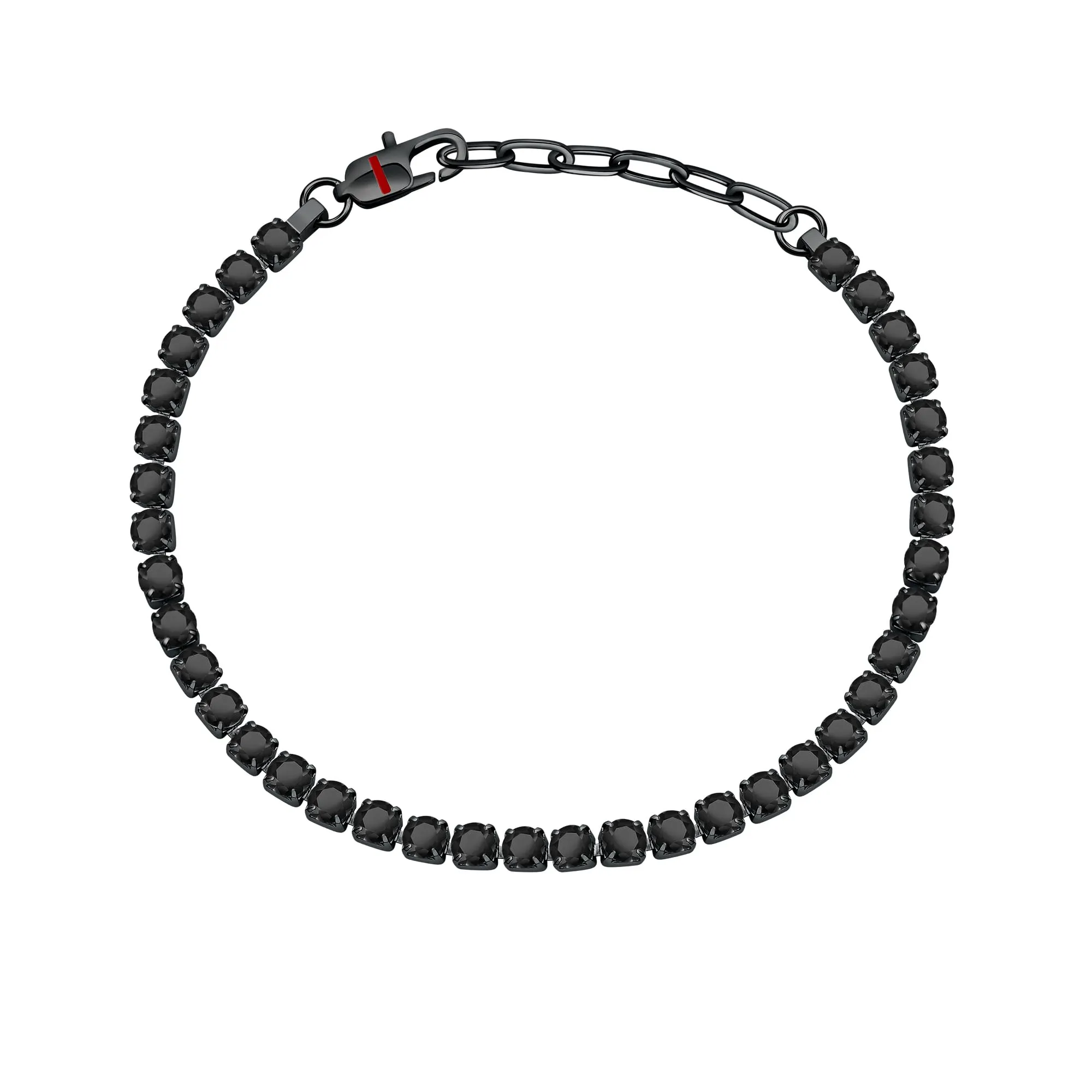 Sector No Limits Tennis Bracciale Uomo SANN42 in Acciaio, Cristalli e Smalto IP Nero, 22 cm - immagine 1