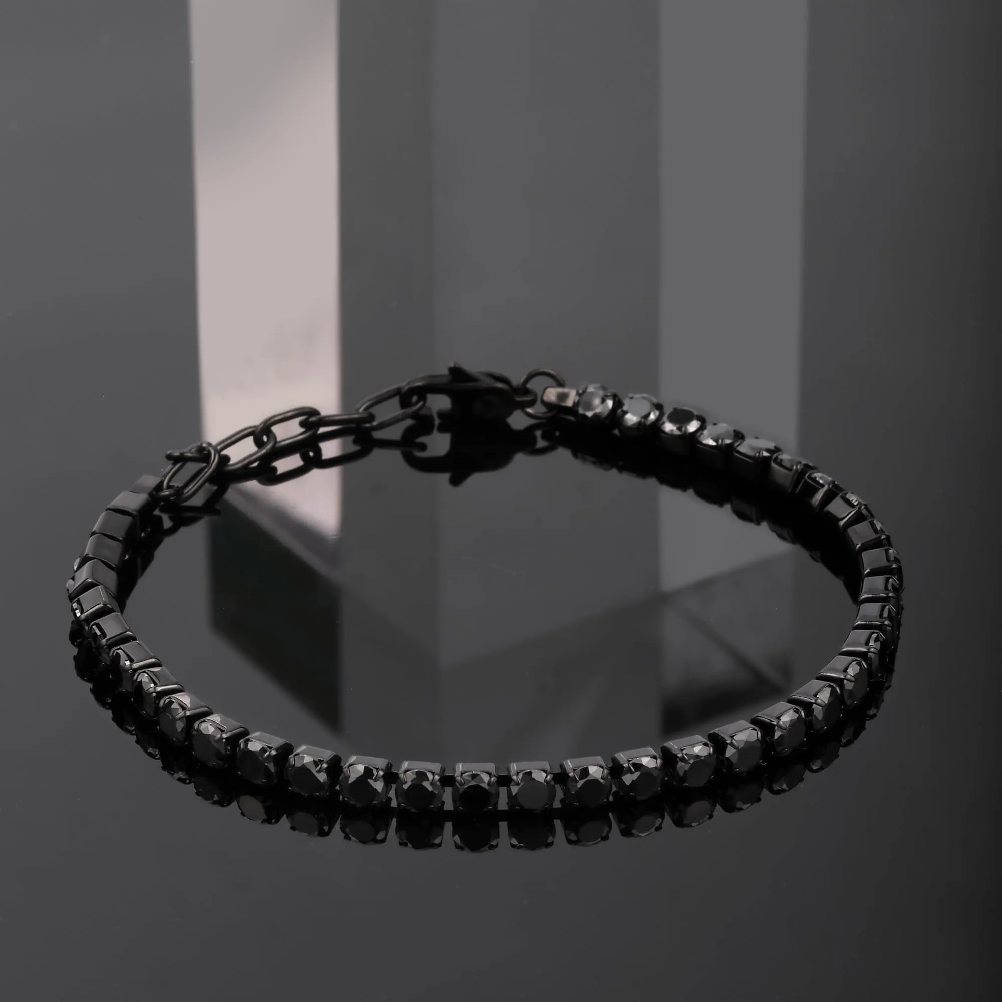 Sector No Limits Tennis Bracciale Uomo SANN42 in Acciaio, Cristalli e Smalto IP Nero, 22 cm - immagine 6