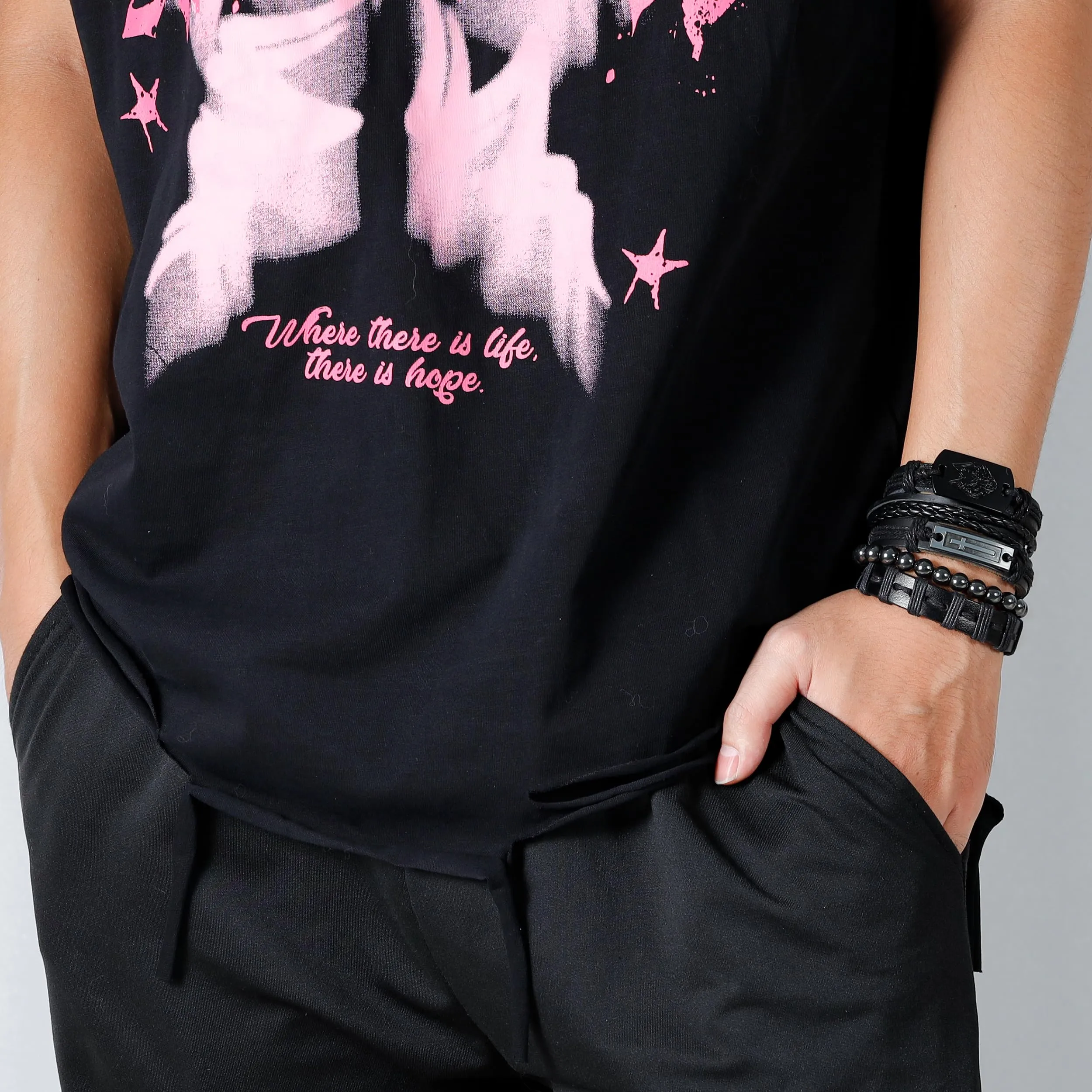 Manfnee Set 5 Bracciali Retro Vintage in Pelle PU e Corda per Uomo e Donna, Stile Rock Punk Goth - immagine 5