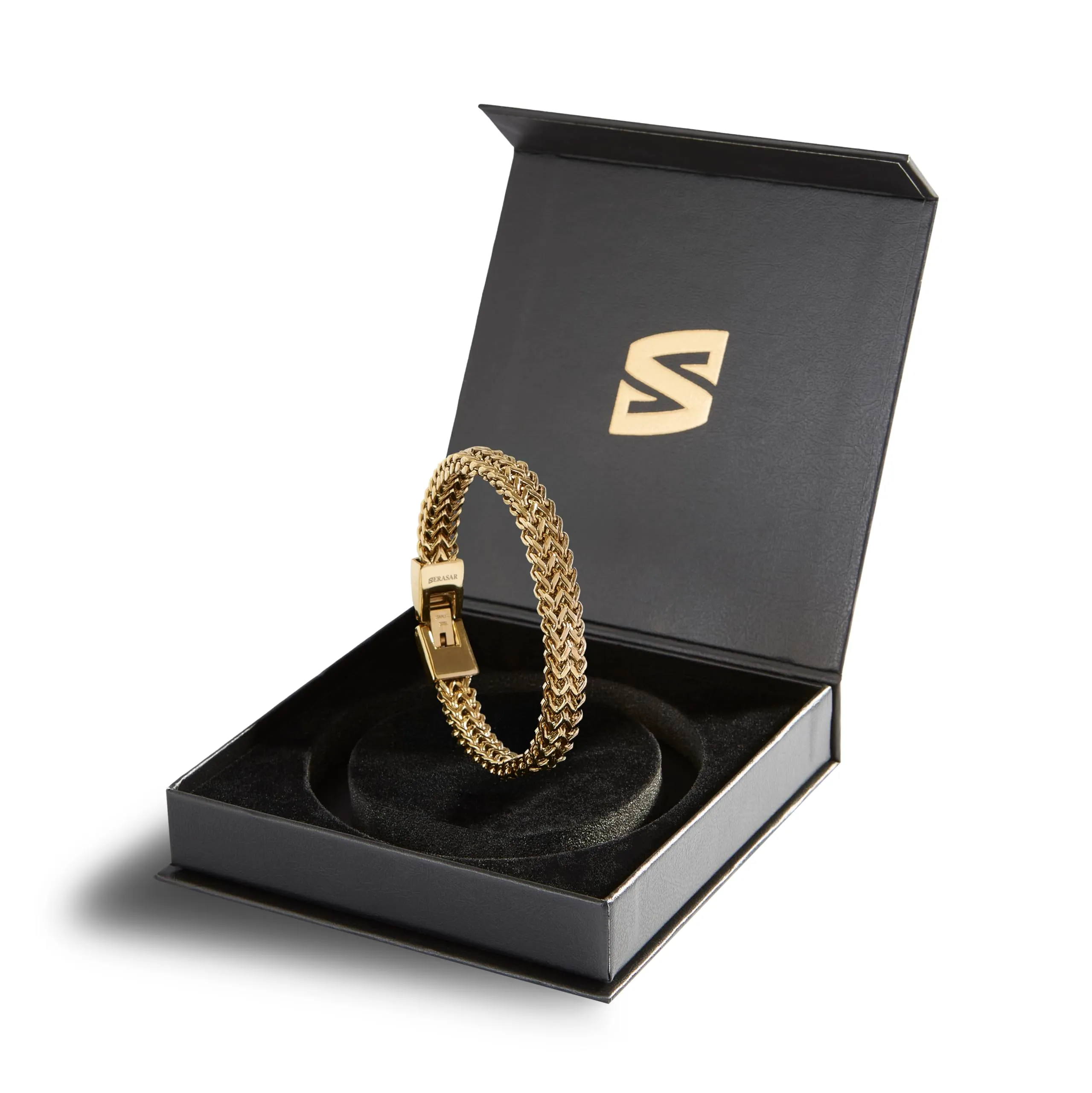 SERASAR Bracciale Uomo in Acciaio Inox Oro, 17cm - immagine 2