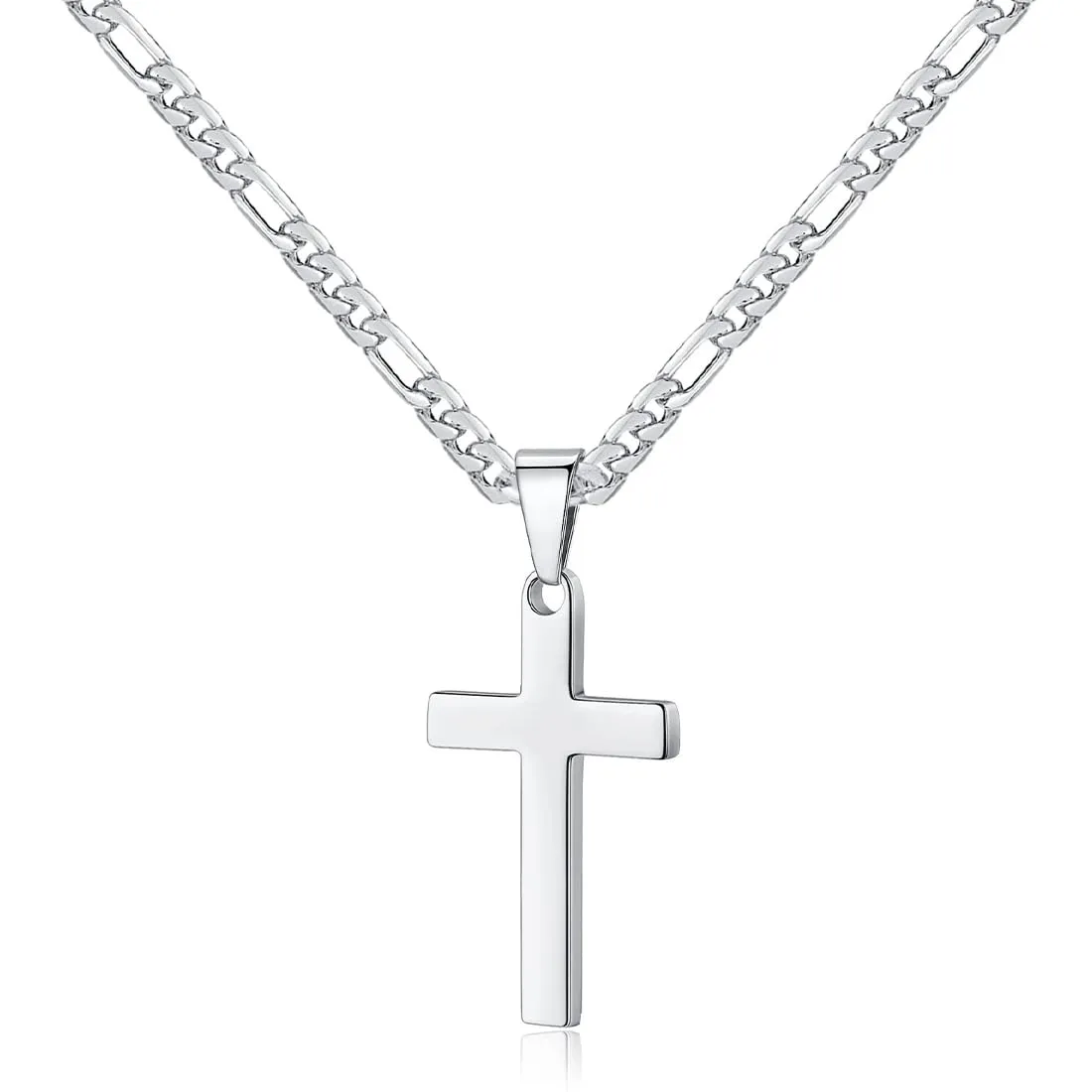 LQIOACU Collana Crocifisso in Acciaio Inossidabile 316L Argento - immagine 1