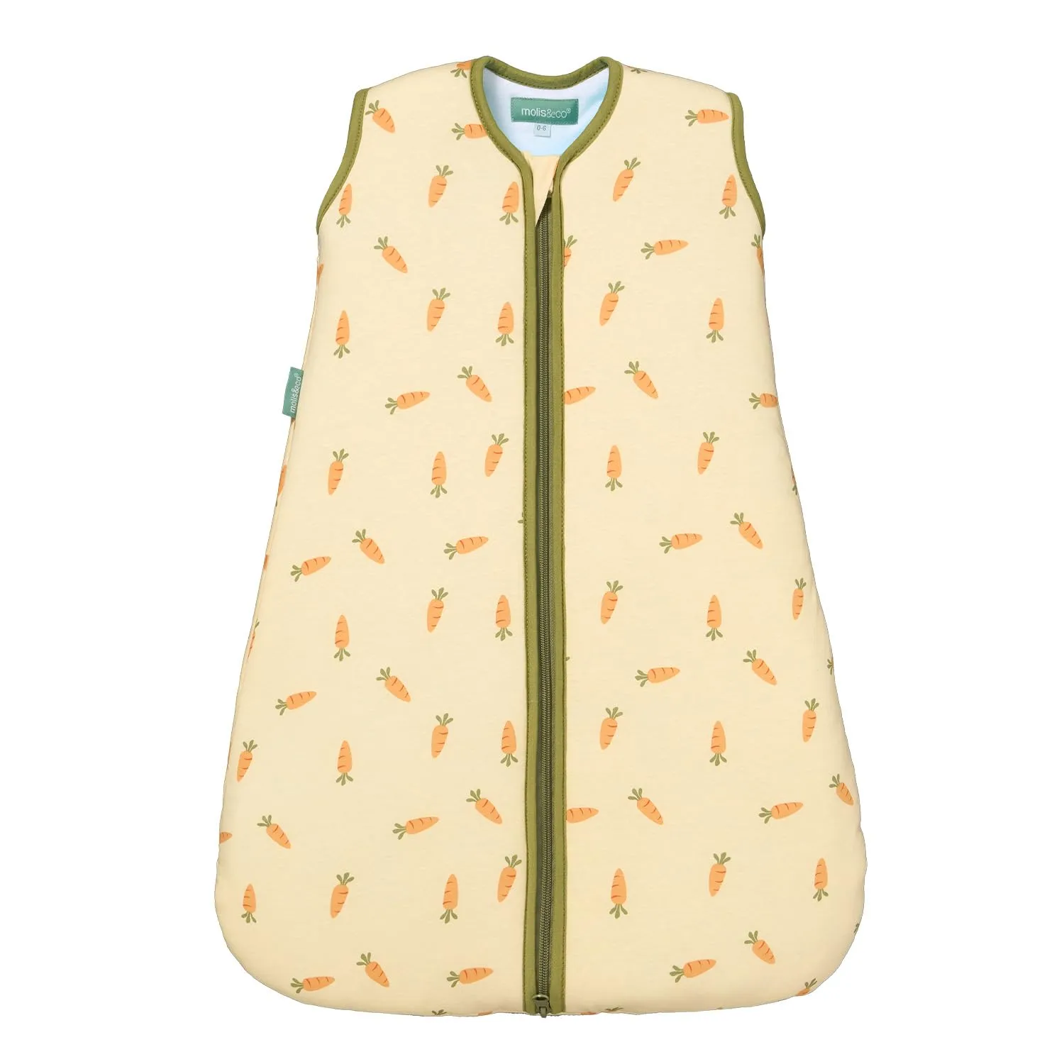 molis & co Sacco Nanna Invernale per Neonati e Bambini, 2.5 TOG, 100% Cotone Oeko-TEX 100, Carrots, 0 mesi - immagine 1