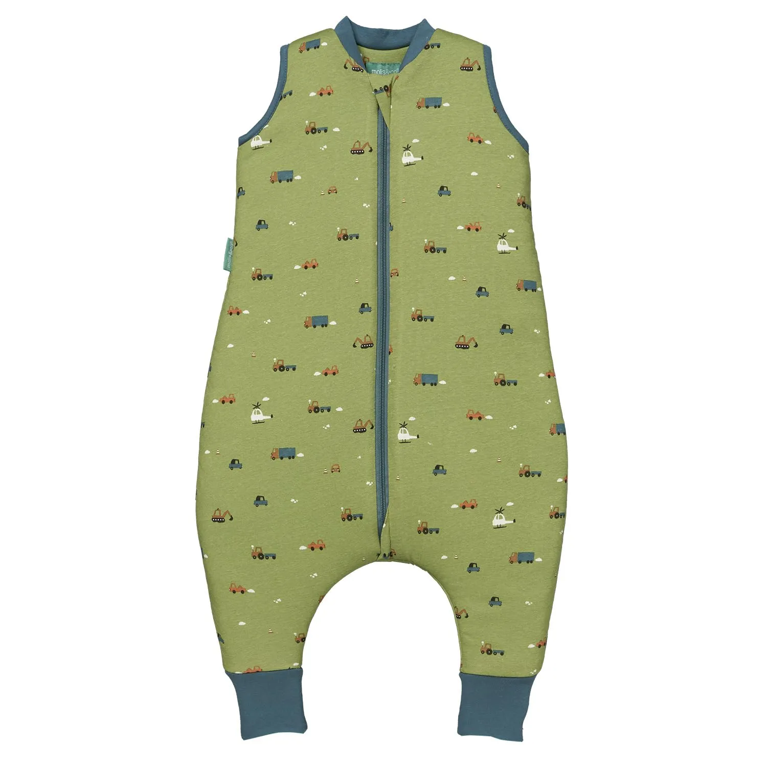 molis & co Sacco Nanna con Piedini Invernale 2.5 TOG 100% Cotone Oeko-Tex 100, Little Drivers, 3 Anni - immagine 1