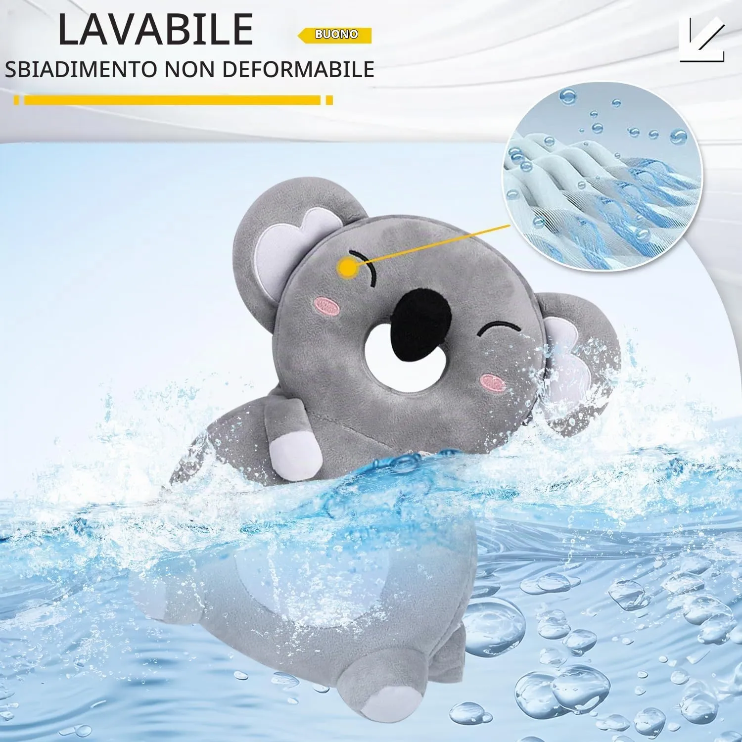 Bambebe Cuscino Anticaduta Protezione Testa per Neonato e Bambini, Zainetto Regolabile Primi Passi (Koala) - immagine 2
