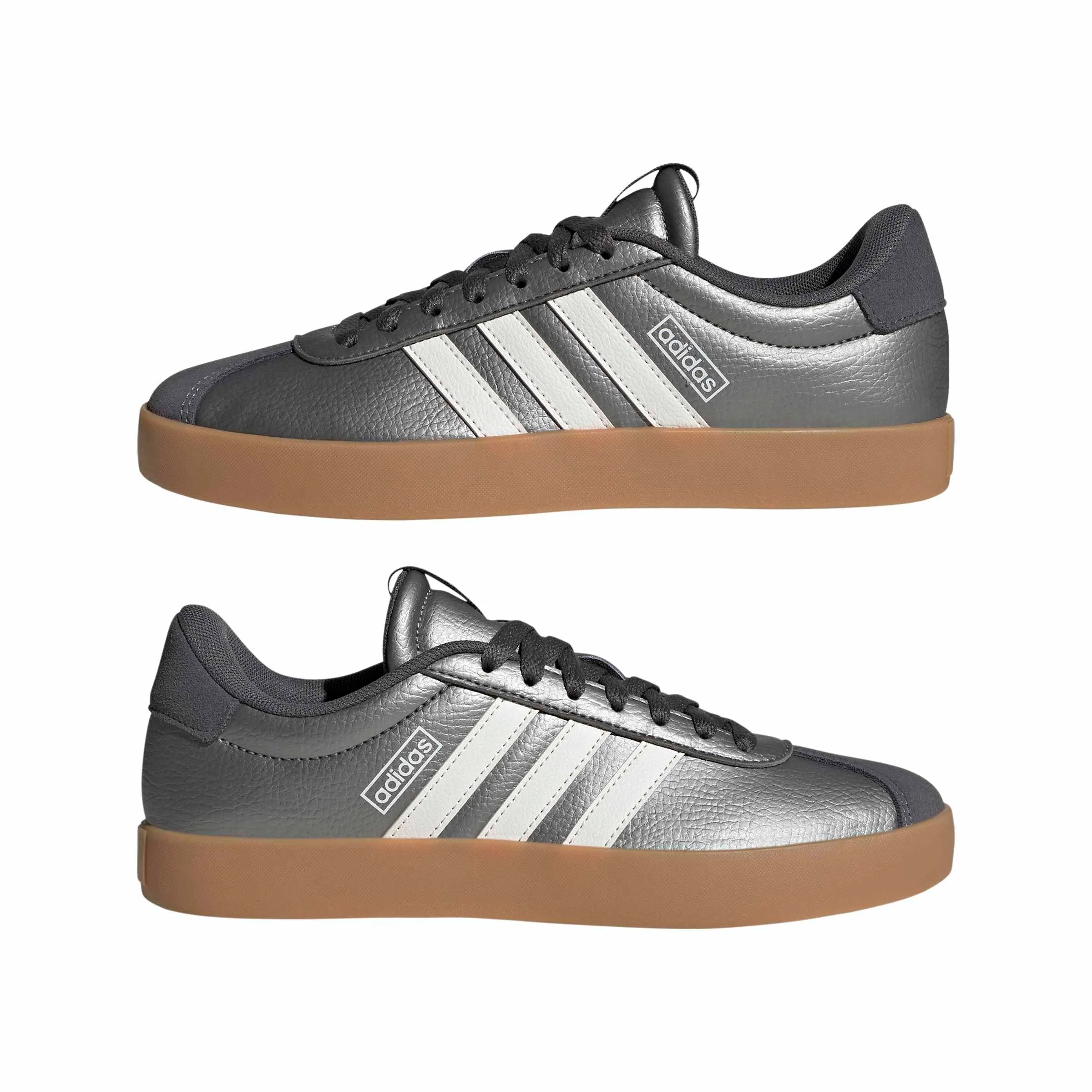 adidas VL Court 3.0 Shoes, Iron Met/Core White/Grey Five, 36 EU - immagine 8
