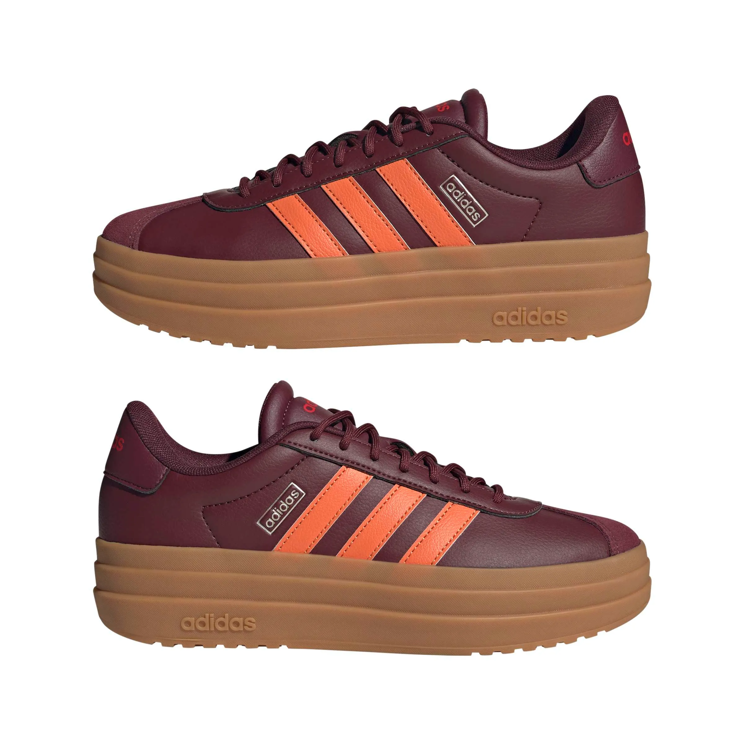 Adidas VL Court Bold Shoes, Maroon/Dusky Orange/Pure Ruby, 38 EU - immagine 8