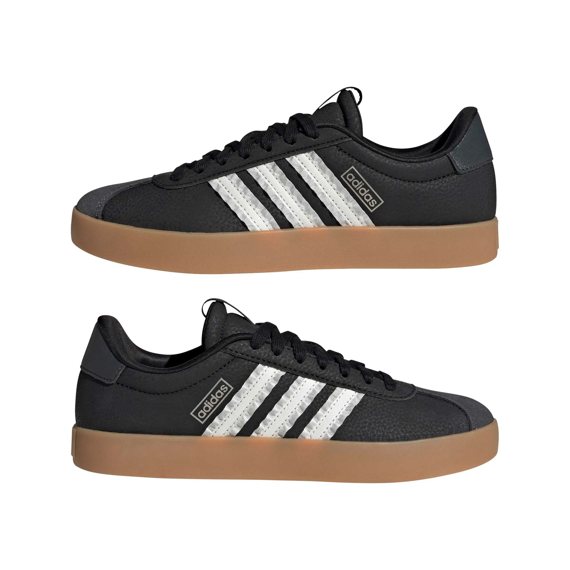 adidas VL Court 3.0 Shoes, Core Black/Core White/Cyber Met, 41 1/3 EU - immagine 8