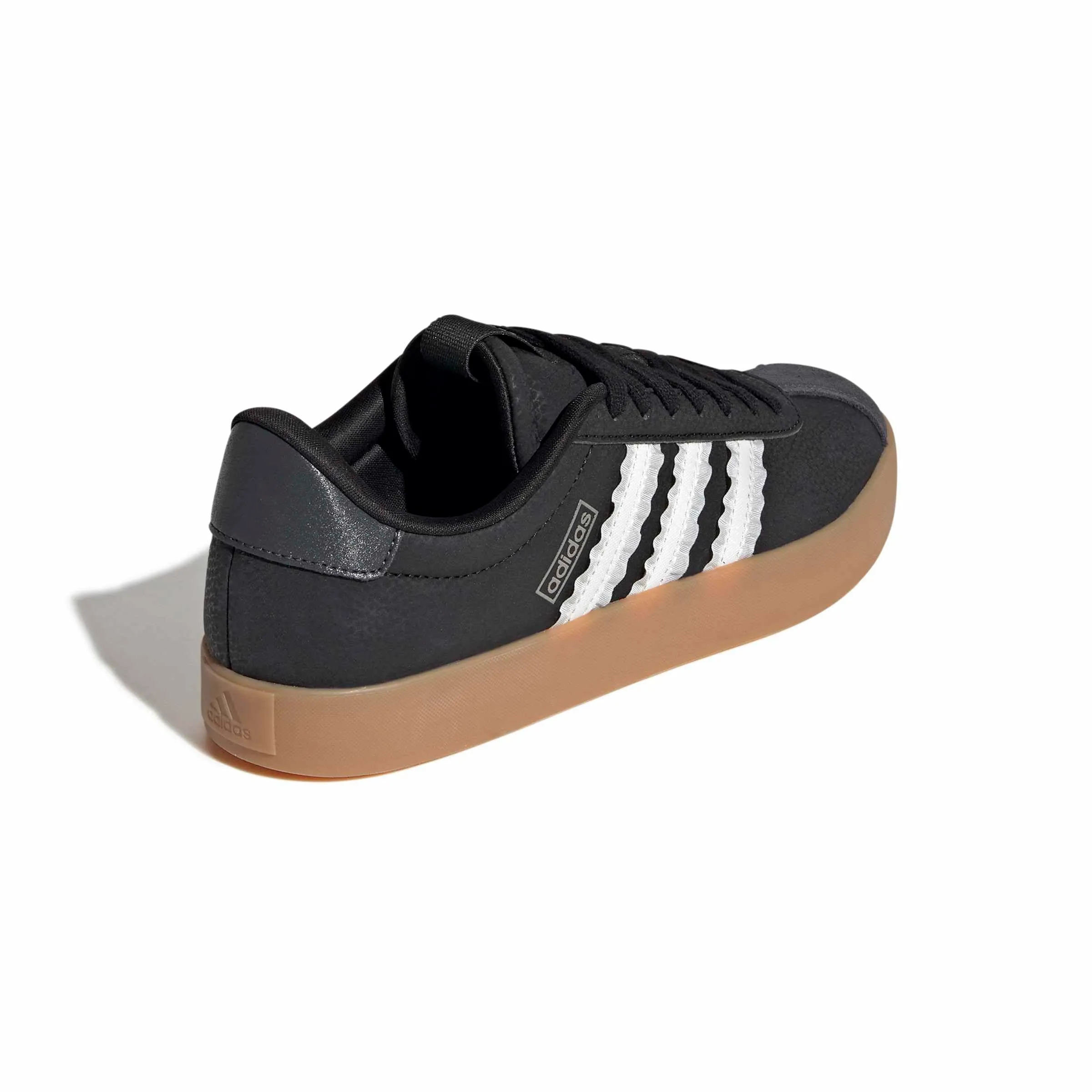 adidas VL Court 3.0 Shoes, Core Black/Core White/Cyber Met, 36 2/3 EU - immagine 5