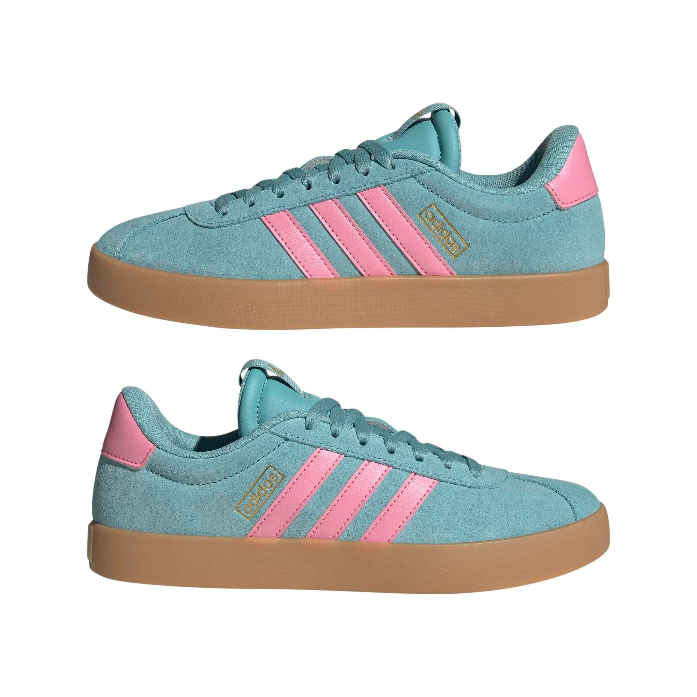 adidas VL Court 3.0 Shoes, Mint Ton/Bliss Pink/Gold Met., 38 EU - immagine 9