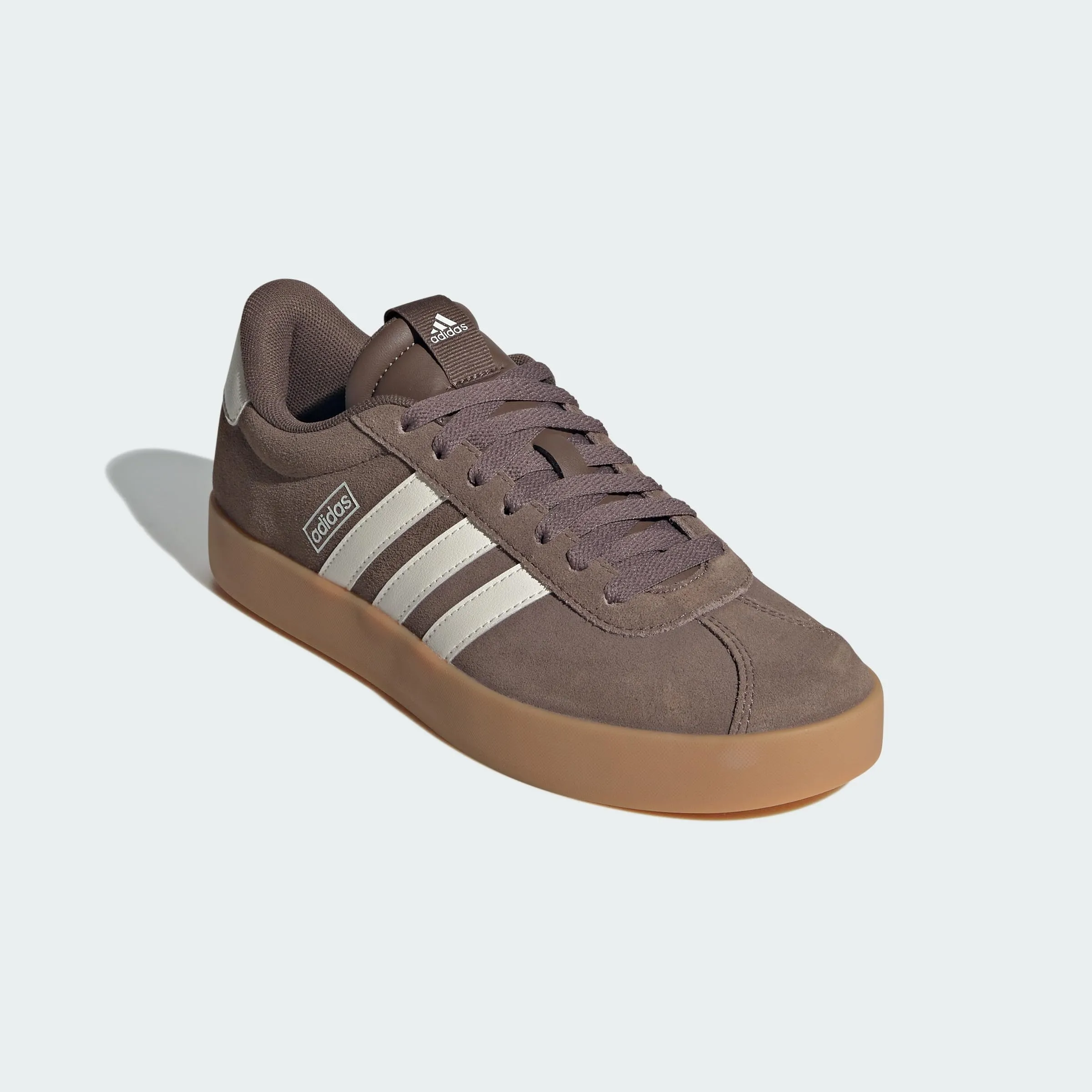 adidas VL Court 3.0 Women's Shoes - Earth Strata/Chalk White/Gum 3, 36 2/3 EU - immagine 7