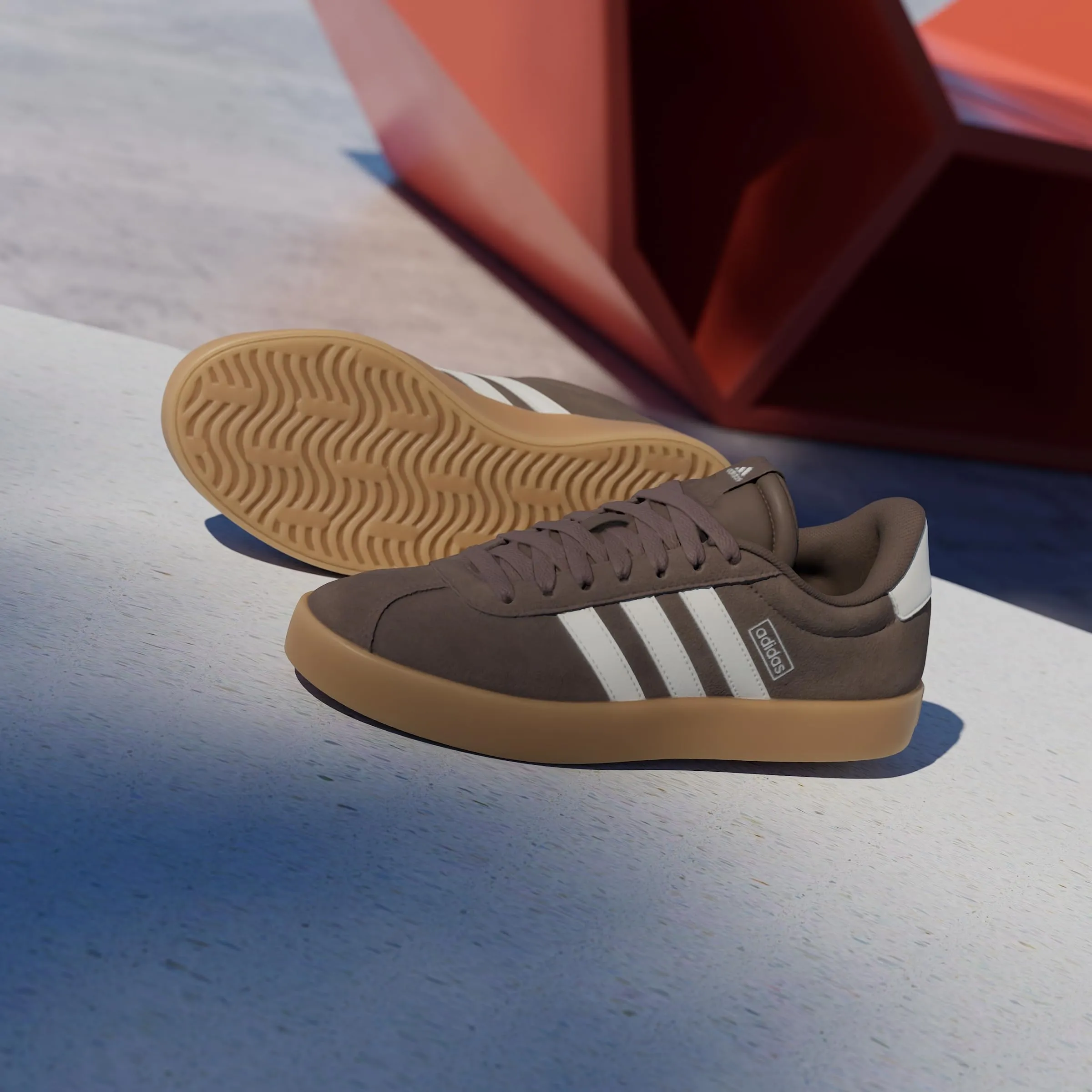 adidas VL Court 3.0 Women's Shoes, Earth Strata/Chalk White/Gum 3, 38 EU - immagine 2