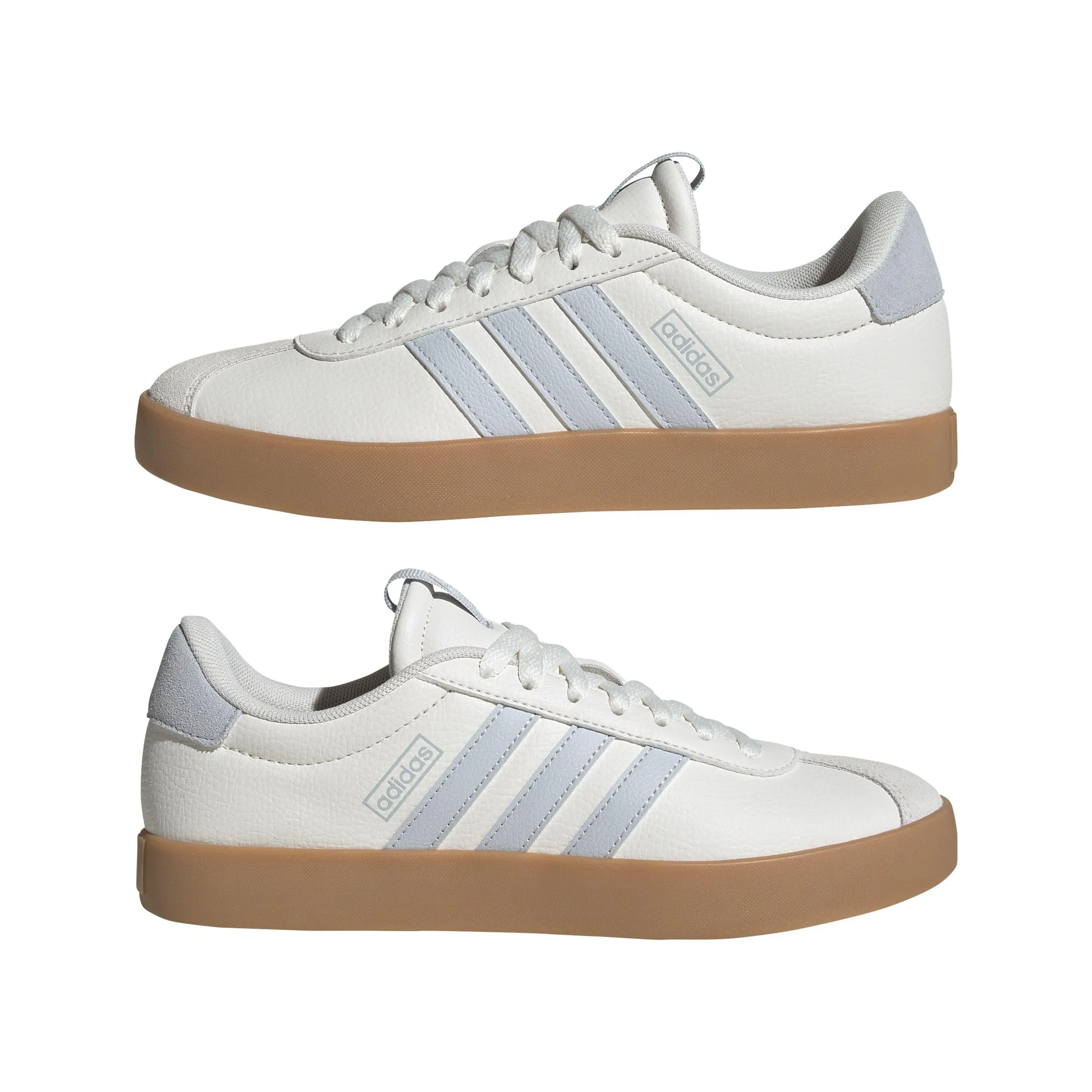 adidas VL Court 3.0 Shoes, Core White/Halo Blue/Gum 3, 38 2/3 EU - immagine 5