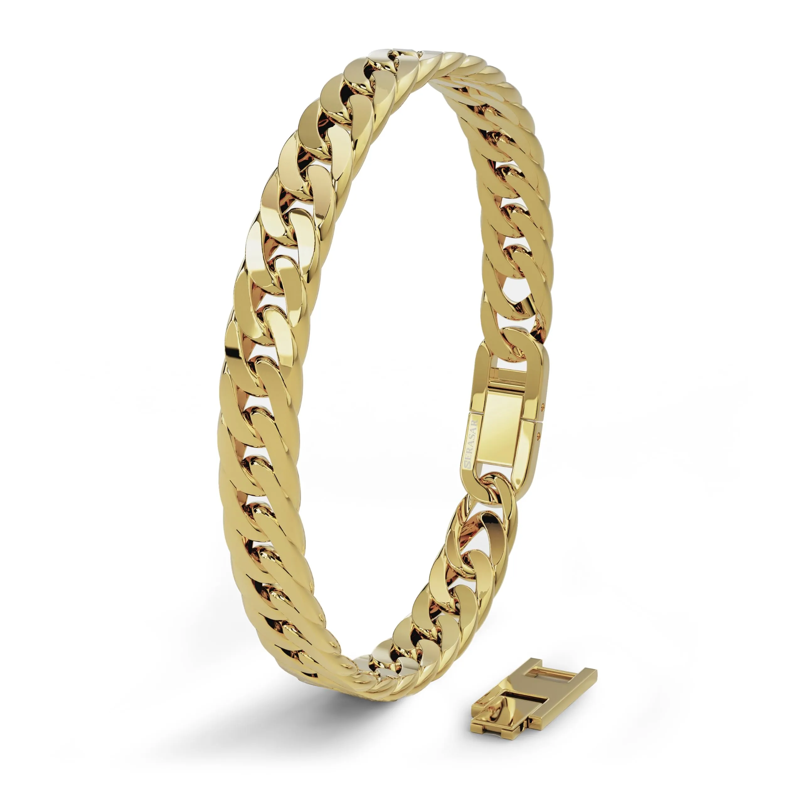 SERASAR Bracciale Uomo in Acciaio Inossidabile, Oro, 23cm - immagine 1