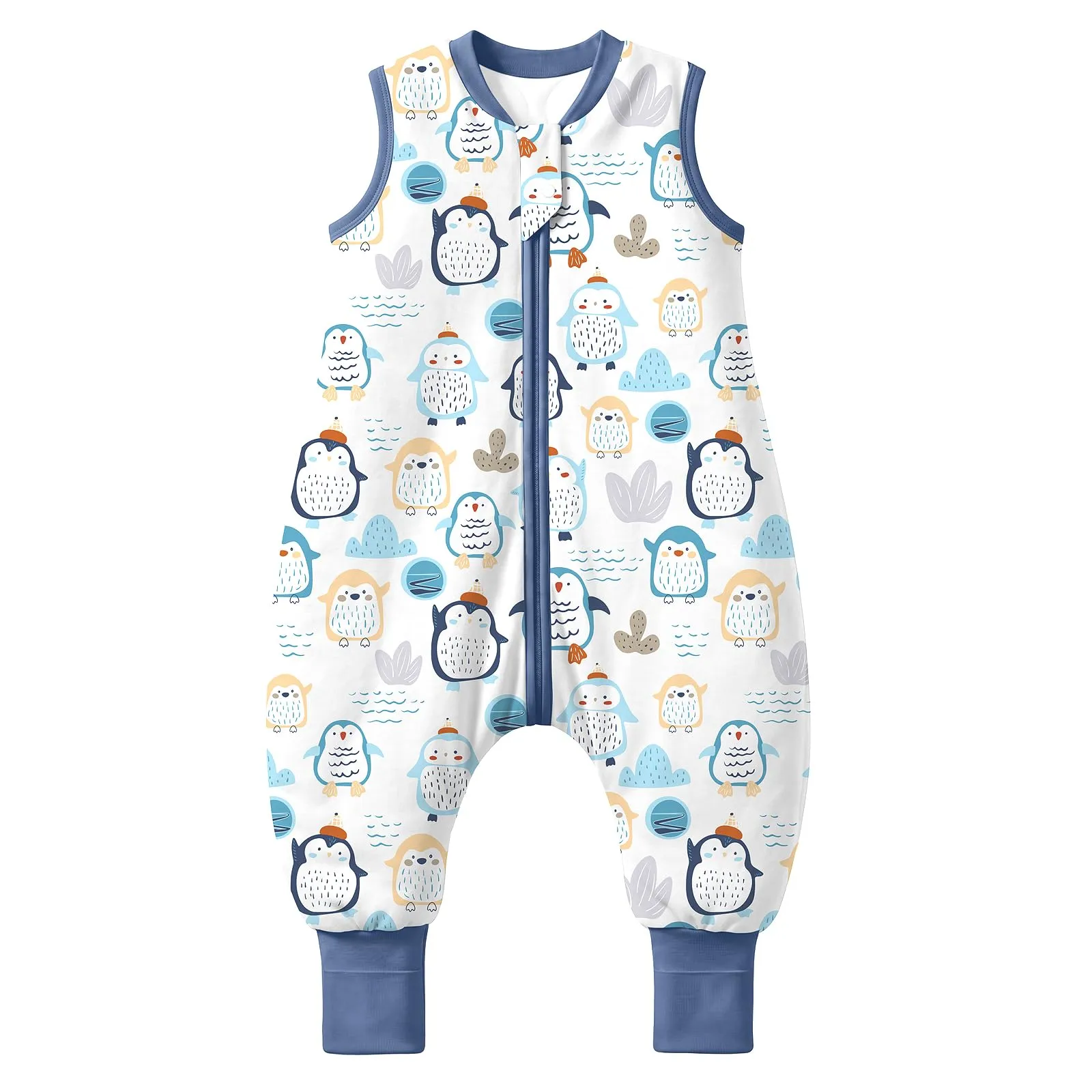 MIKAFEN Sacco Nanna con Gambe per Bambini, 2,5 Tog, Pinguino Blu, 6-18 Mesi - immagine 1