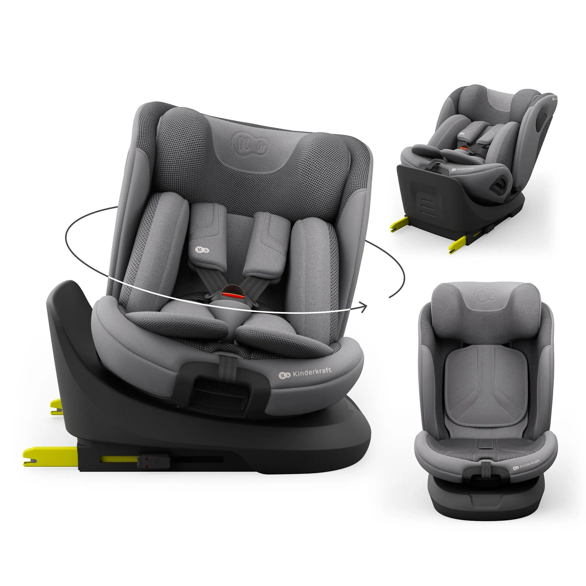 Kinderkraft I-Grow 2 Pro Seggiolino Auto 40-150 cm ISOFIX 360° Grigio - immagine 1