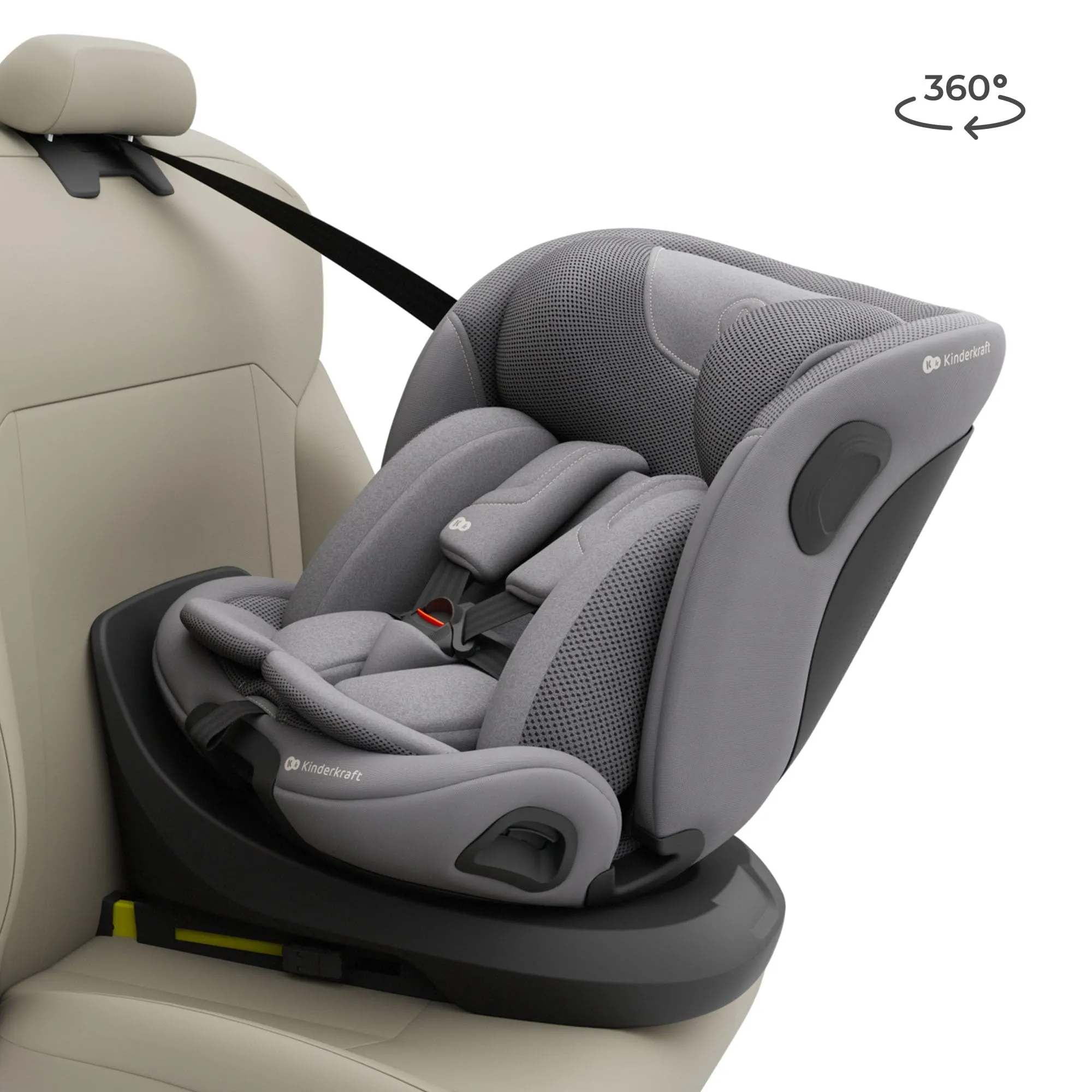 Kinderkraft I-Grow 2 Pro Seggiolino Auto 40-150 cm ISOFIX 360° Grigio - immagine 3