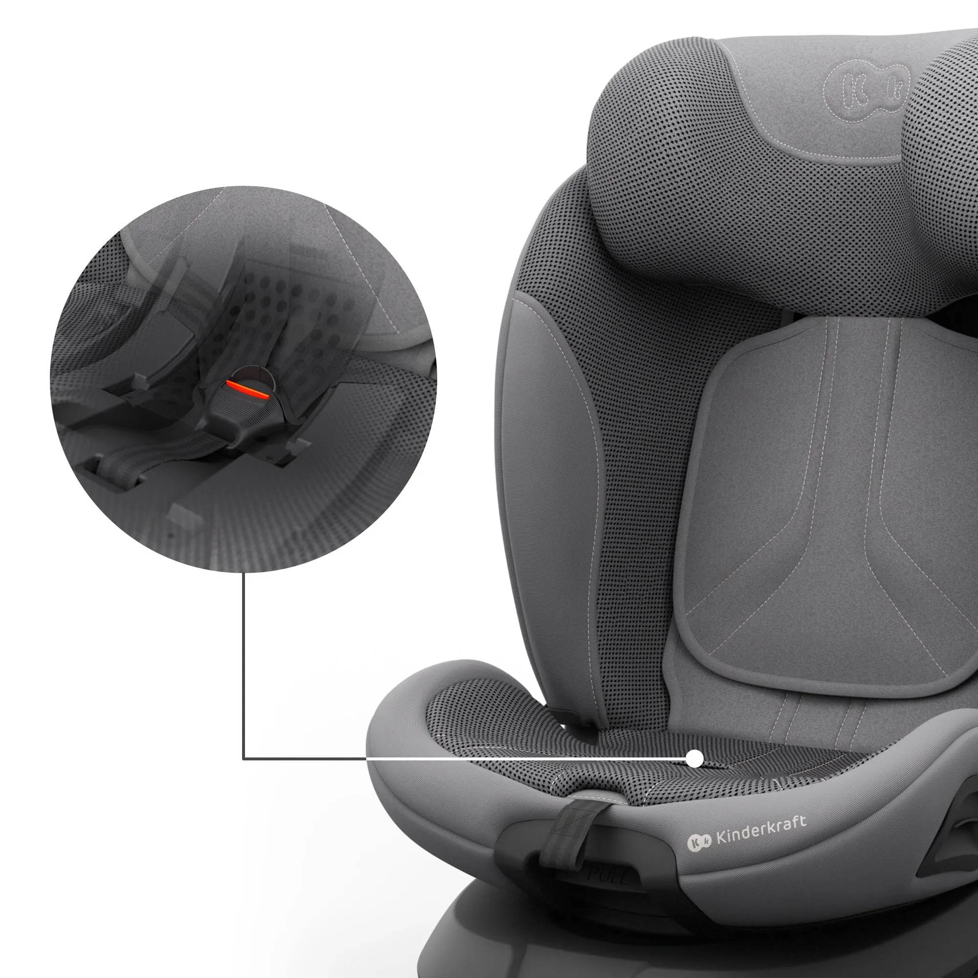 Kinderkraft I-Grow 2 Pro Seggiolino Auto 40-150 cm ISOFIX 360° Grigio - immagine 5