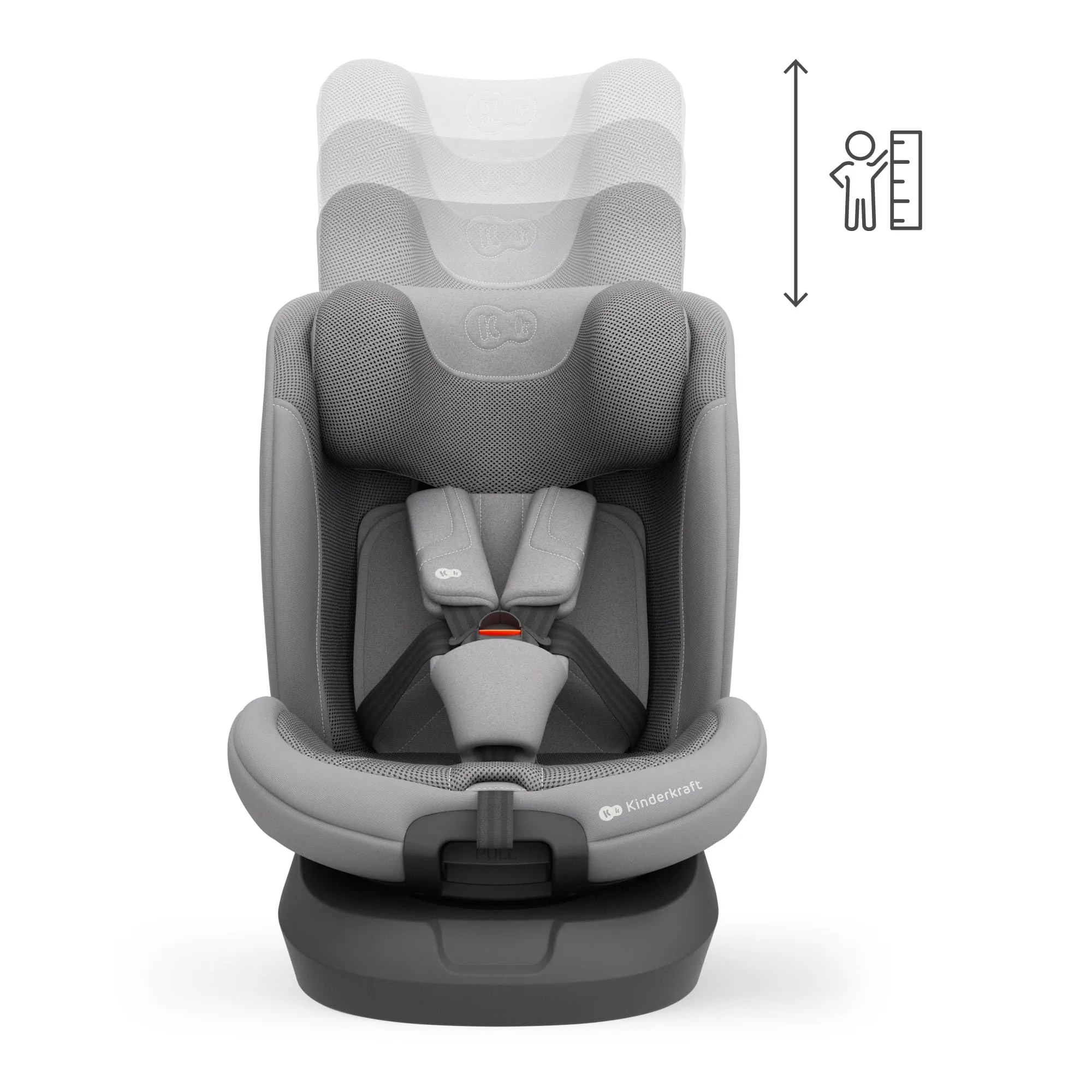 Kinderkraft I-Grow 2 Pro Seggiolino Auto 40-150 cm ISOFIX 360° Grigio - immagine 7