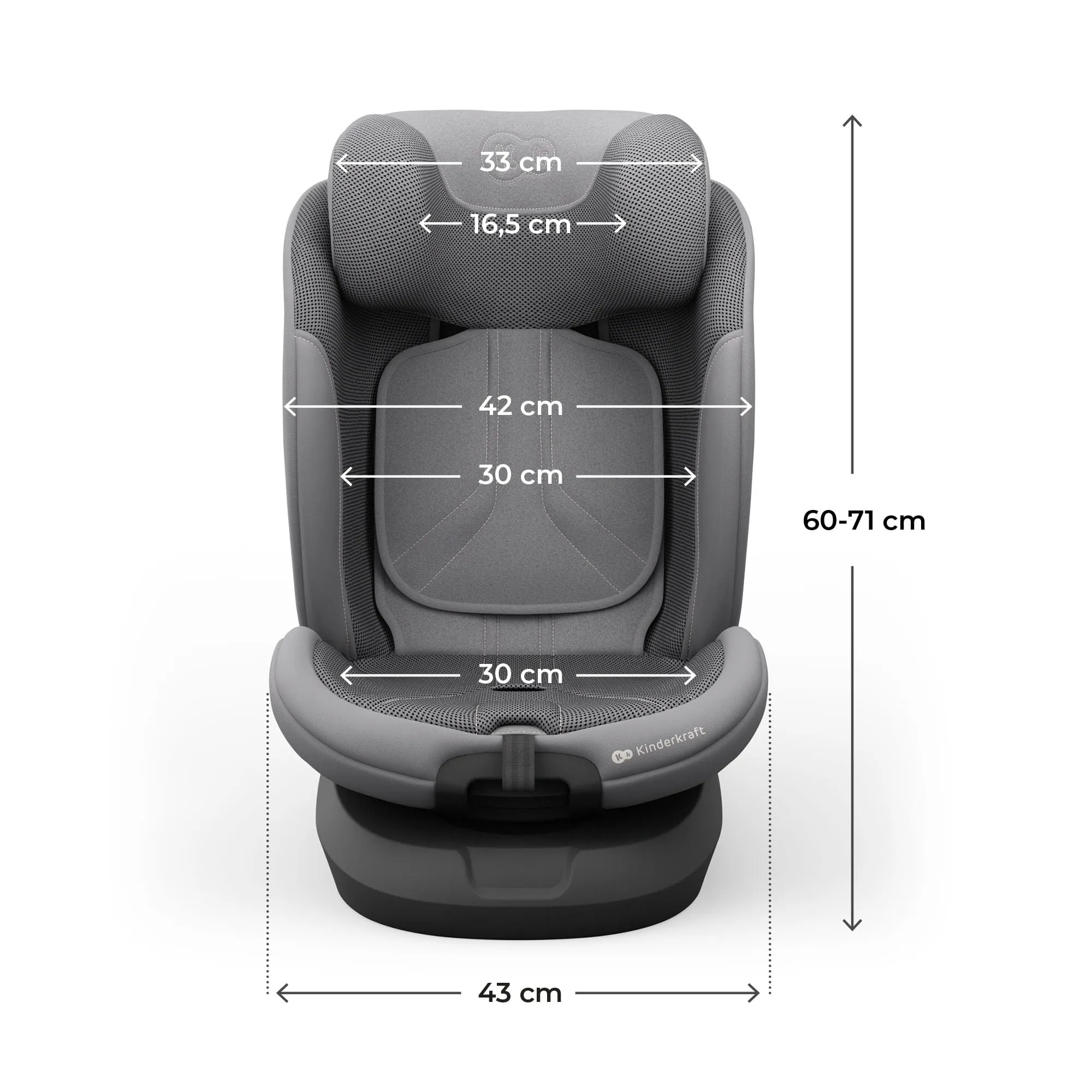 Kinderkraft I-Grow 2 Pro Seggiolino Auto 40-150 cm ISOFIX 360° Grigio - immagine 12
